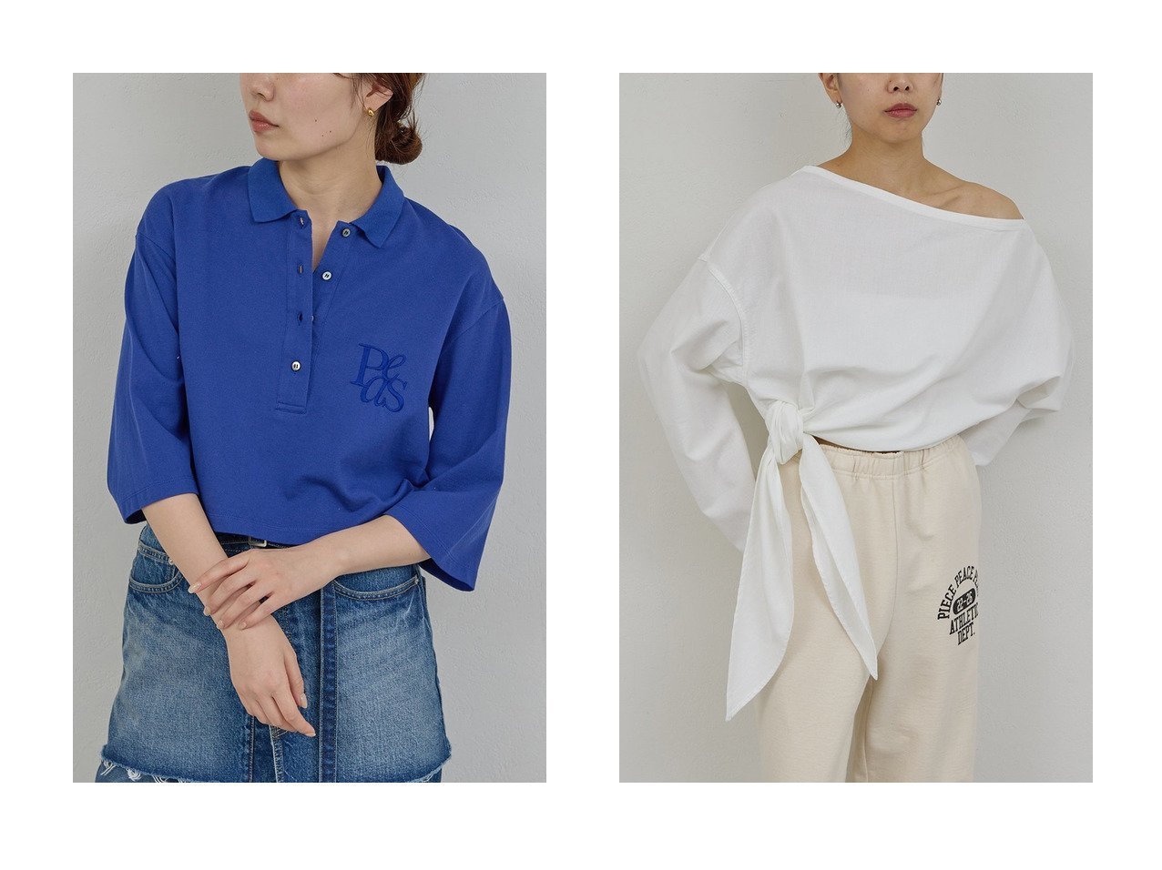 【クロップド丈が新鮮なカノコポロシャツとアシンメトリーが映えるアシメシャンブレーシャツ】GALLARDAGALANTE(ガリャルダガランテ)の通販
 おすすめ人気トレンドファッション通販アイテム インテリア・キッズ・メンズ・レディースファッション・服の通販 founy(ファニー) 　ファッション　Fashion　レディースファッション　Fashion for Women　トップス・カットソー　Cut & Sew Tops　シャツ・ブラウス・オフィスカジュアル　Elegant Blouses & Button-Ups　ポロシャツ・きれいめカジュアル　Smart-Casual Polo Tops　2026年　2026　カットソー　Cut and Sewn Top　クラシック　Classic, Timeless Style　クロップド　Cropped, Short Length　スキッパー　Skipper, Open Collar　デニム　Denim, Jeans Material　ポロシャツ　Polo Shirt, Collared Tee　夏　Summer　春　Spring　S/S・春夏　SS, Spring/Summer, Warm Season　ホワイト系　White　ブラック系　Black　ブルー系　Blue　|ID:crp329100000226888