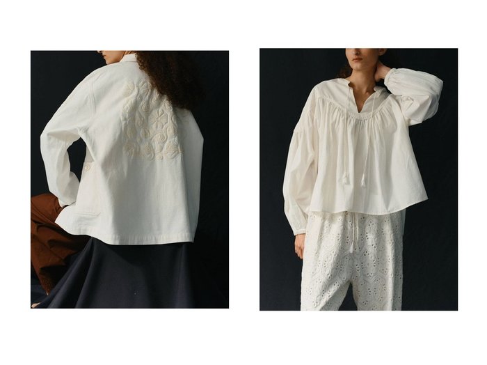 【自然体で着こなせるギャザースキッパーブラウスと刺しゅうが映えるエンブロイダリージャケット】GALLARDAGALANTE(ガリャルダガランテ)の通販
 おすすめ人気トレンドファッション通販アイテム 人気、トレンドファッション・服の通販 founy(ファニー) ファッション Fashion レディースファッション Fashion for Women アウター Coat / Outerwear Collection レディースジャケット・軽アウター Jackets トップス・カットソー Cut & Sew Tops シャツ・ブラウス・オフィスカジュアル Elegant Blouses & Button-Ups 2026年 2026 インナー Innerwear シンプル Simple, Minimal ジャケット Jacket, Outerwear 夏 Summer 春 Spring S/S・春夏 SS, Spring/Summer, Warm Season |ID:crp329100000226892