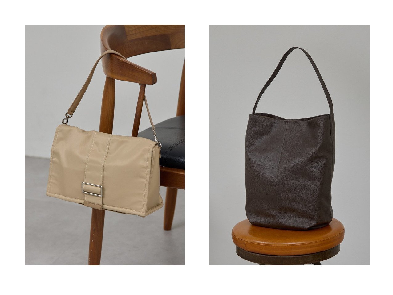 【ナイロンとレザーの洗練された素材使いが魅力のフラップショルダーバッグと汎用性の高いバケットワンショルダー】GALLARDAGALANTE(ガリャルダガランテ)の通販
 おすすめ人気トレンドファッション通販アイテム インテリア・キッズ・メンズ・レディースファッション・服の通販 founy(ファニー) 　ファッション　Fashion　レディースファッション　Fashion for Women　2026年　2026　夏　Summer　春　Spring　S/S・春夏　SS, Spring/Summer, Warm Season　ブラック系　Black　ベージュ系　Beige　|ID:crp329100000226893