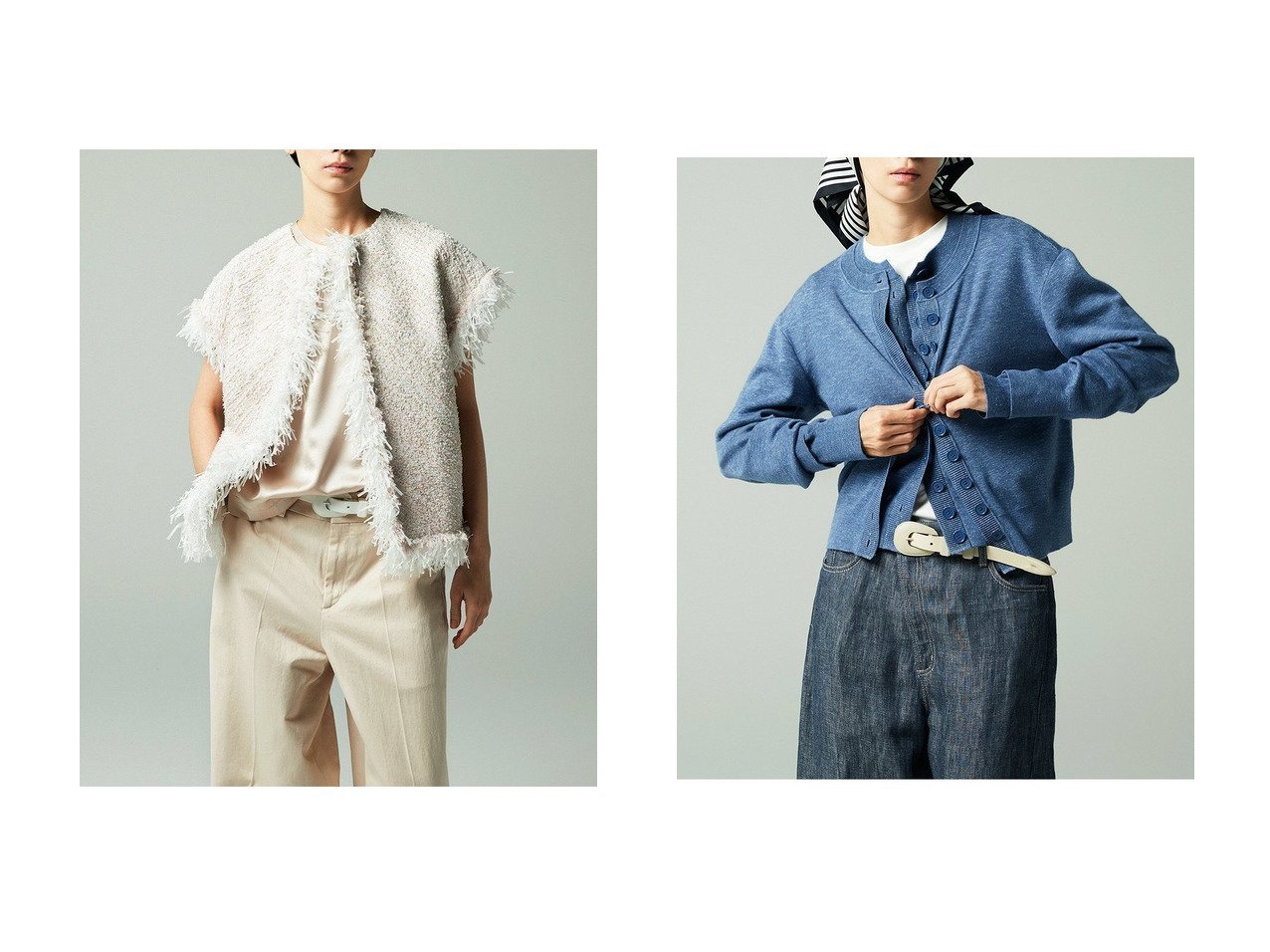 【奥行きのある風合いが魅力のカシミヤヘンプカーディガンとフリンジが映えるツイードジレ】EAUVIRE(オーヴィル)の通販
 おすすめ人気トレンドファッション通販アイテム インテリア・キッズ・メンズ・レディースファッション・服の通販 founy(ファニー) 　ファッション　Fashion　レディースファッション　Fashion for Women　アウター　Coat / Outerwear Collection　レディースジャケット・軽アウター　Jackets　トップス・カットソー　Cut & Sew Tops　ニット　Knit Tops & Sweaters　カーディガン・羽織り　Layered Style Cardigans　2026年　2026　ジャケット　Jacket, Outerwear　ツイード　Twill, Twill Weave　バイアス　Bias, Diagonal Cut　フランス　France, French　フリンジ　Fringe, Tassel　フロント　Front, Front Design　ベスト　Vest, Waistcoat　ペーパー　Paper, Kraft Paper　ミックス　Mix, Mixed Style　リボン　Ribbon, Bow　夏　Summer　春　Spring　S/S・春夏　SS, Spring/Summer, Warm Season　レッド系　Red　|ID:crp329100000226896