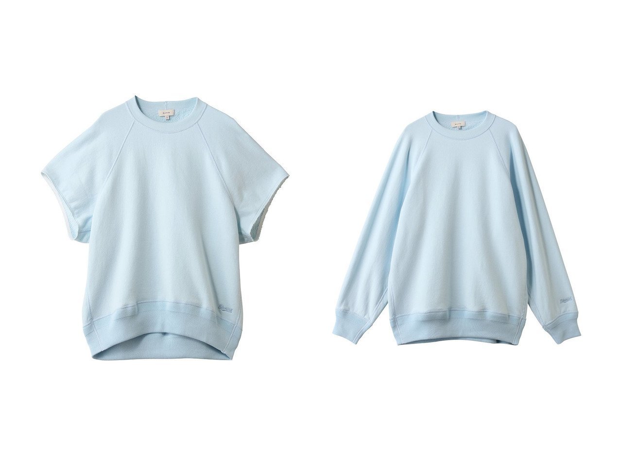 【爽やかなカラーと吊り裏毛の柔らかさが魅力のラグランショートスリーブとロングスリーブ】BLAMINK(ブラミンク)の通販
 おすすめ人気トレンドファッション通販アイテム インテリア・キッズ・メンズ・レディースファッション・服の通販 founy(ファニー) 　ファッション　Fashion　レディースファッション　Fashion for Women　トップス・カットソー　Cut & Sew Tops　シャツ・ブラウス・オフィスカジュアル　Elegant Blouses & Button-Ups　ロングTシャツ・Tシャツ　Longline T-Shirts & Tees　カットソー・ベーシックTシャツ　Cut-and-Sewn Tops / Stretch Tees & Basics　2026年　2026　ショート　Short, Short Length　スリーブ　Sleeve, Long Sleeve / Short Sleeve　ボックス　Boxy, Box Shape　リラックス　Relax, Relaxed Fit　夏　Summer　春　Spring　S/S・春夏　SS, Spring/Summer, Warm Season　ブルー系　Blue　|ID:crp329100000226898