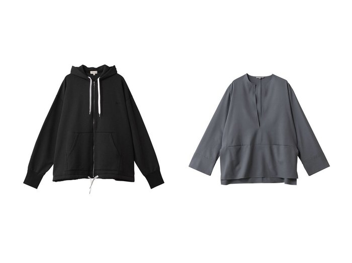 【シンプルで上品に着こなせるコットンジップパーカーと大人の表情を引き立てるスリットネックブラウス】BLAMINK(ブラミンク)の通販
 おすすめ人気トレンドファッション通販アイテム 人気、トレンドファッション・服の通販 founy(ファニー) ファッション Fashion レディースファッション Fashion for Women トップス・カットソー Cut & Sew Tops シャツ・ブラウス・オフィスカジュアル Elegant Blouses & Button-Ups レディースパーカー・カジュアルフーディー Casual Hoodies & Sweatshirts ロングTシャツ・Tシャツ Longline T-Shirts & Tees スウェット・クルーネックトップス Sweatshirts & Crewnecks / Relaxed Fit Sweat Tops カットソー・ベーシックTシャツ Cut-and-Sewn Tops / Stretch Tees & Basics 2026年 2026 シンプル Simple, Minimal フォルム Silhouette, Form エレガント 上品 Elegant 夏 Summer 春 Spring S/S・春夏 SS, Spring/Summer, Warm Season |ID:crp329100000226899