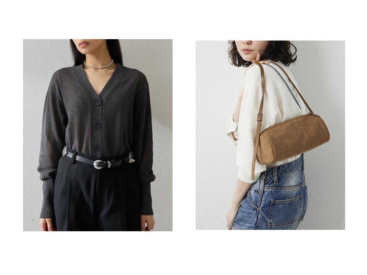 【和紙素材の軽やかVネックカーディガンとコロンとしたフェイクレザーミニショルダー 日常に馴染む上品なリラックスアイテム】Whim Gazette(ウィムガゼット)の通販
 おすすめ人気トレンドファッション通販アイテム インテリア・キッズ・メンズ・レディースファッション・服の通販 founy(ファニー) 　ファッション　Fashion　レディースファッション　Fashion for Women　トップス・カットソー　Cut & Sew Tops　ニット　Knit Tops & Sweaters　カーディガン・羽織り　Layered Style Cardigans　Vネックトップス　V-Neck Tops / V-Cut Neckline Shirts　2026年　2026　カーディガン　Cardigan, Knitwear　シアー　Sheer, See-Through　ショルダー　Shoulder, Shoulder Strap　スリット　Slit, Slit Detail　デコルテ　Décolleté, Neckline　ドロップ　Drop Shoulder, Dropped Style　吸水　Absorbent, Quick-Dry　夏　Summer　春　Spring　S/S・春夏　SS, Spring/Summer, Warm Season　長袖　Long Sleeve, Full Sleeve　ヴィンテージ　Vintage Style　グラデーション　Gradient, Ombre　コンパクト　Compact, Small Size　シンプル　Simple, Minimal　財布　Wallet, Purse　フェイクレザー　Faux Leather, PU Leather　フォルム　Silhouette, Form　ワーク　Workwear, Utility Style　エレガント 上品　Elegant　グレー系　Gray　ベージュ系　Beige　|ID:crp329100000226924