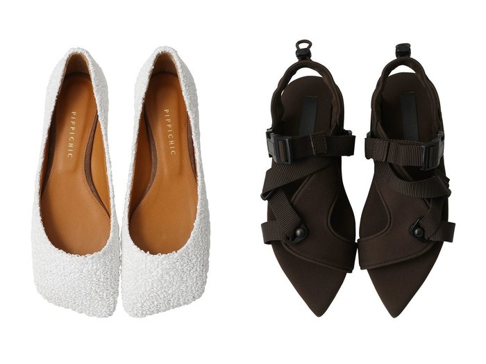 【ベルテッドデザインが映えるポインテッドトゥフラットサンダルとラフィア調素材のフラットシューズ 洗練と季節感を足もとに添える一足】Pippichic(ピッピシック)の通販
 おすすめ人気トレンドファッション通販アイテム 人気、トレンドファッション・服の通販 founy(ファニー) ファッション Fashion レディースファッション Fashion for Women 2026年 2026 シューズ Shoes, Footwear フォルム Silhouette, Form フラット Flat, Flat Shoes ラフィア Raffia, Natural Straw 夏 Summer 春 Spring S/S・春夏 SS, Spring/Summer, Warm Season |ID:crp329100000226929