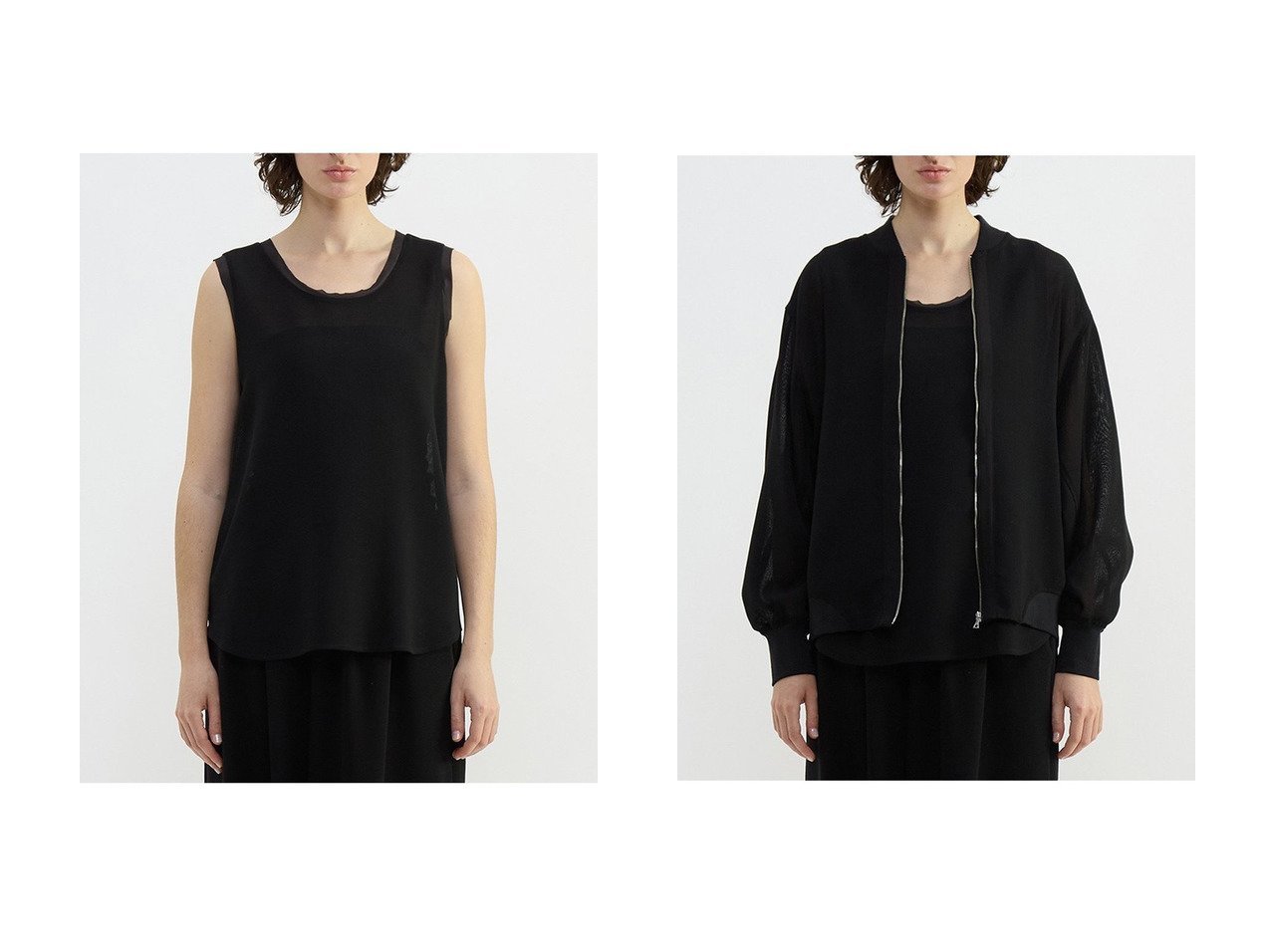 【透け感が美しいウールメッシュタンクトップと上品さが際立つスタジアムブルゾン 軽やかな素材感で楽しむ洗練レイヤード】PLAIN PEOPLE(プレインピープル)の通販
 おすすめ人気トレンドファッション通販アイテム インテリア・キッズ・メンズ・レディースファッション・服の通販 founy(ファニー) 　ファッション　Fashion　レディースファッション　Fashion for Women　トップス・カットソー　Cut & Sew Tops　キャミソール&ノースリーブ　Camisoles & Sleeveless Tops　シャツ・ブラウス・オフィスカジュアル　Elegant Blouses & Button-Ups　ロングTシャツ・Tシャツ　Longline T-Shirts & Tees　カットソー・ベーシックTシャツ　Cut-and-Sewn Tops / Stretch Tees & Basics　アウター　Coat / Outerwear Collection　レディースジャケット・軽アウター　Jackets　ブルゾンジャケット・スポーティアウター　Blouson Jackets　2026年　2026　おすすめ　Recommended / Our Picks　インナー　Innerwear　キャミソール　Camisole, Spaghetti Strap Top　シンプル　Simple, Minimal　タンク　Tank Top, Sleeveless Top　メッシュ　Mesh, Net Fabric　エレガント 上品　Elegant　夏　Summer　春　Spring　S/S・春夏　SS, Spring/Summer, Warm Season　ブラック系　Black　|ID:crp329100000226934