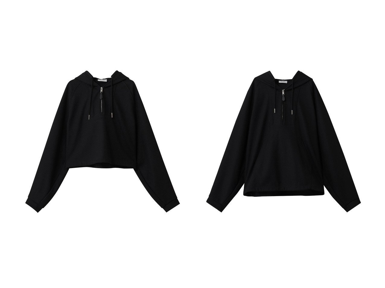 【ショート丈とオーバーサイズが映えるジップアッププルオーバーパーカー バランスの異なるシルエットで楽しむ洗練カジュアル】THE RERACS(ザ リラクス)の通販
 おすすめ人気トレンドファッション通販アイテム インテリア・キッズ・メンズ・レディースファッション・服の通販 founy(ファニー) 　ファッション　Fashion　レディースファッション　Fashion for Women　トップス・カットソー　Cut & Sew Tops　シャツ・ブラウス・オフィスカジュアル　Elegant Blouses & Button-Ups　レディースパーカー・カジュアルフーディー　Casual Hoodies & Sweatshirts　ロングTシャツ・Tシャツ　Longline T-Shirts & Tees　カジュアルプルオーバー・ニットトップス　Pullovers & Knit Tops / Casual Pullovers　スウェット・クルーネックトップス　Sweatshirts & Crewnecks / Relaxed Fit Sweat Tops　カットソー・ベーシックTシャツ　Cut-and-Sewn Tops / Stretch Tees & Basics　2026年　2026　ショート　Short, Short Length　ジップ　Zip, Zipper　バランス　Balance, Style Balance　ベーシック　Basic, Essential　リラックス　Relax, Relaxed Fit　夏　Summer　春　Spring　S/S・春夏　SS, Spring/Summer, Warm Season　羽織　Haori, Light Jacket　シンプル　Simple, Minimal　スリーブ　Sleeve, Long Sleeve / Short Sleeve　ブラック系　Black　|ID:crp329100000226939