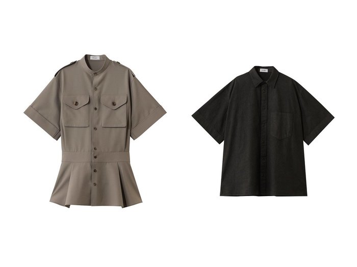 【立体的なディテールが映えるロールアップサファリシャツとニュアンスのある風合いが魅力のショートスリーブシャツ 都会的なミリタリースタイルを楽しむ一着】THE RERACS(ザ リラクス)の通販
 おすすめ人気トレンドファッション通販アイテム 人気、トレンドファッション・服の通販 founy(ファニー) ファッション Fashion レディースファッション Fashion for Women トップス・カットソー Cut & Sew Tops シャツ・ブラウス・オフィスカジュアル Elegant Blouses & Button-Ups 2026年 2026 ショルダー Shoulder, Shoulder Strap ショート Short, Short Length スリーブ Sleeve, Long Sleeve / Short Sleeve ダウン Down, Puffer デニム Denim, Jeans Material ドロップ Drop Shoulder, Dropped Style ビジネス 仕事 通勤 Business / Work / Commuting リラックス Relax, Relaxed Fit 夏 Summer 春 Spring S/S・春夏 SS, Spring/Summer, Warm Season |ID:crp329100000226942