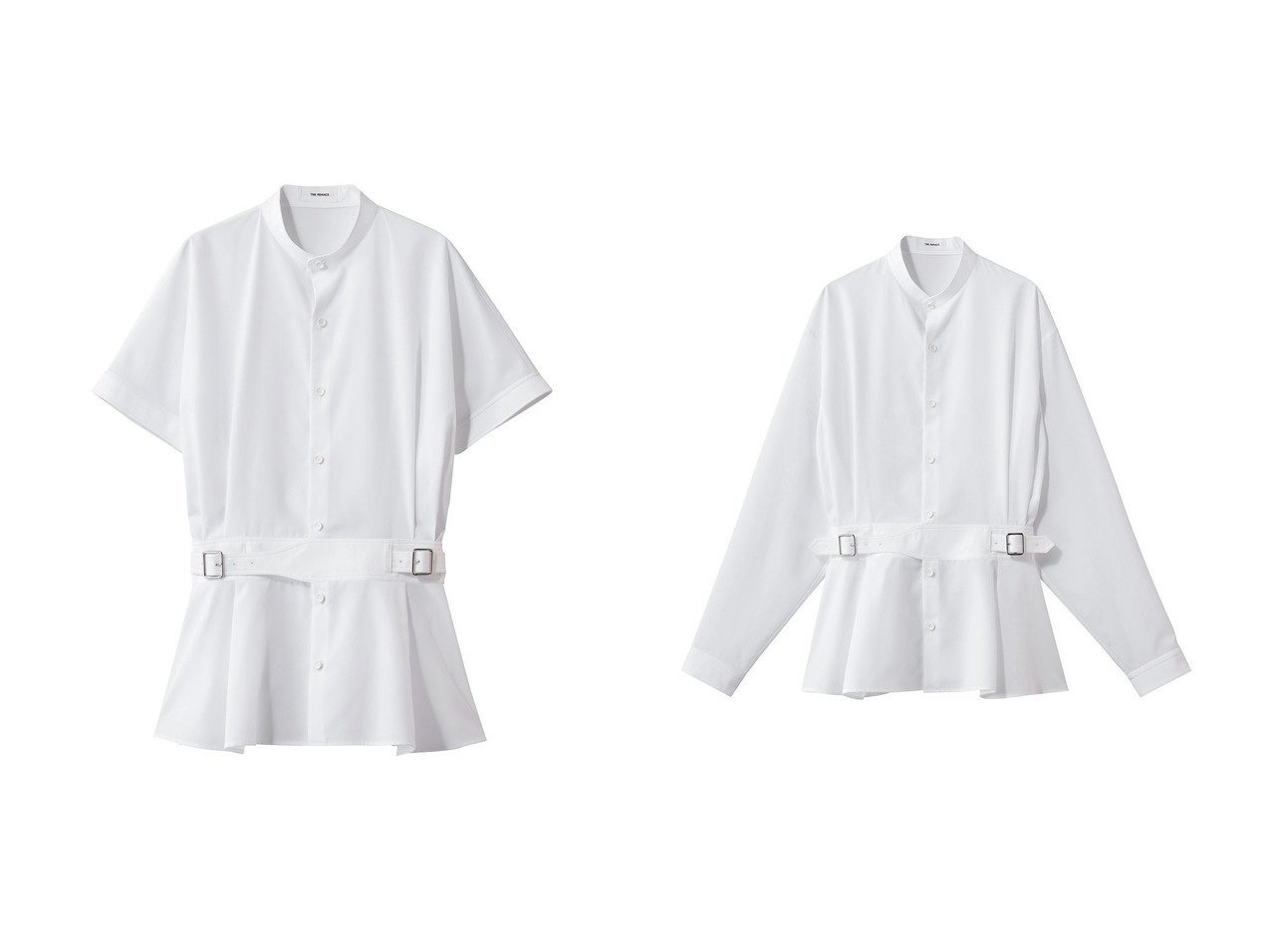 【ベルトディテールが際立つスリーブレスグルカシャツとバックルデザインが映えるグルカシャツ ミリタリーとエレガンスを融合した洗練の装い】THE RERACS(ザ リラクス)の通販
 おすすめ人気トレンドファッション通販アイテム インテリア・キッズ・メンズ・レディースファッション・服の通販 founy(ファニー) 　ファッション　Fashion　レディースファッション　Fashion for Women　トップス・カットソー　Cut & Sew Tops　シャツ・ブラウス・オフィスカジュアル　Elegant Blouses & Button-Ups　2026年　2026　ショート　Short, Short Length　スリーブ　Sleeve, Long Sleeve / Short Sleeve　ファブリック　Fabric, Textile　フォルム　Silhouette, Form　マニッシュ　Mannish, Boyish　ミリタリー　Military, Army Style　リラックス　Relax, Relaxed Fit　夏　Summer　春　Spring　S/S・春夏　SS, Spring/Summer, Warm Season　ホワイト系　White　|ID:crp329100000226943