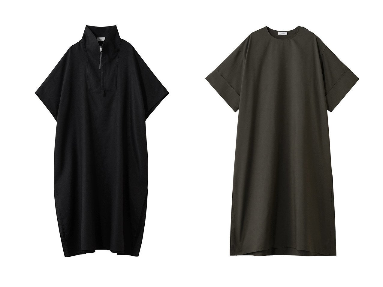 【ジップデザインが映えるハイネックロングドレスとサイドジップがアクセントになるショートスリーブドレス モードと上品さを併せ持つ洗練の佇まい】THE RERACS(ザ リラクス)の通販
 おすすめ人気トレンドファッション通販アイテム インテリア・キッズ・メンズ・レディースファッション・服の通販 founy(ファニー) 　ファッション　Fashion　レディースファッション　Fashion for Women　ワンピース　Dresses　フォーマル・パーティードレス・結婚式用ドレス　Elegant & Casual Dresses　チュニック　Tunic Tops & Dresses　2026年　2026　インナー　Innerwear　ジップ　Zip, Zipper　スリット　Slit, Slit Detail　チュニック　Tunic, Long Top　ドレス　Dress, One-Piece　ハイネック　High Neck, Mock Neck　フロント　Front, Front Design　ロング　Long, Long-Length　エレガント 上品　Elegant　夏　Summer　春　Spring　S/S・春夏　SS, Spring/Summer, Warm Season　ブラック系　Black　ブルー系　Blue　グレー系　Gray　|ID:crp329100000226946