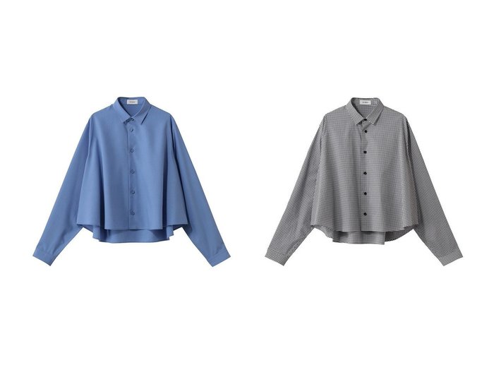 【チェック柄が映えるコットンAラインレギュラーカラーシャツとドレープが美しいAラインシャツ シルエットで魅せる洗練の一枚】THE RERACS(ザ リラクス)の通販
 おすすめ人気トレンドファッション通販アイテム 人気、トレンドファッション・服の通販 founy(ファニー) ファッション Fashion レディースファッション Fashion for Women トップス・カットソー Cut & Sew Tops シャツ・ブラウス・オフィスカジュアル Elegant Blouses & Button-Ups 2026年 2026 ショート Short, Short Length シンプル Simple, Minimal スリーブ Sleeve, Long Sleeve / Short Sleeve ドレープ Drape, Draping Fabric ボトム Bottoms, Lower Wear レギュラー Regular, Standard Fit ロング Long, Long-Length ワイド Wide, Wide Fit 夏 Summer 定番 Standard, Basic Item 春 Spring S/S・春夏 SS, Spring/Summer, Warm Season |ID:crp329100000226947