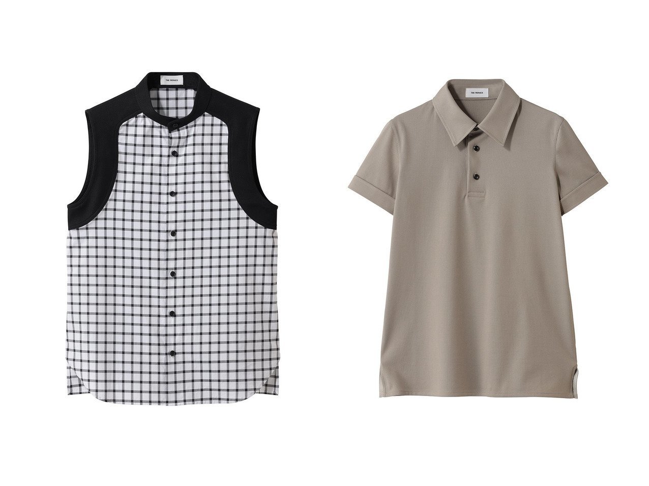【ウィリアムチェックが映えるバンドカラースリーブレスシャツとミニマルな佇まいが際立つレギュラーカラーポロドレスブラウス 上品さとモード感を備えた大人の一着】THE RERACS(ザ リラクス)の通販
 おすすめ人気トレンドファッション通販アイテム インテリア・キッズ・メンズ・レディースファッション・服の通販 founy(ファニー) 　ファッション　Fashion　レディースファッション　Fashion for Women　トップス・カットソー　Cut & Sew Tops　キャミソール&ノースリーブ　Camisoles & Sleeveless Tops　シャツ・ブラウス・オフィスカジュアル　Elegant Blouses & Button-Ups　ポロシャツ・きれいめカジュアル　Smart-Casual Polo Tops　ワンピース　Dresses　フォーマル・パーティードレス・結婚式用ドレス　Elegant & Casual Dresses　2026年　2026　コンパクト　Compact, Small Size　スラックス　Slacks, Dress Pants　チェック　Check, Plaid, Tartan　ノースリーブ　Sleeveless, No-Sleeve　マニッシュ　Mannish, Boyish　モダン　Modern, Contemporary　夏　Summer　春　Spring　S/S・春夏　SS, Spring/Summer, Warm Season　無地　Plain, Solid Color　なめらか　Smooth, Silky Texture　ドレス　Dress, One-Piece　バランス　Balance, Style Balance　ポロシャツ　Polo Shirt, Collared Tee　レギュラー　Regular, Standard Fit　ブラック系　Black　ホワイト系　White　ブラウン系　Brown　|ID:crp329100000226950
