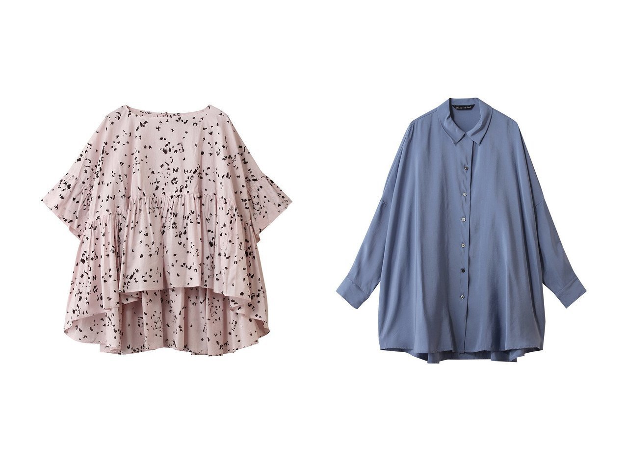 【オリジナルプリントが映えるギャザープルオーバーと落ち感が美しいワイドチュニックシャツ 軽やかさとリラックス感を楽しむ一着】mizuiro ind(ミズイロ インド)の通販
 おすすめ人気トレンドファッション通販アイテム インテリア・キッズ・メンズ・レディースファッション・服の通販 founy(ファニー) 　ファッション　Fashion　レディースファッション　Fashion for Women　トップス・カットソー　Cut & Sew Tops　シャツ・ブラウス・オフィスカジュアル　Elegant Blouses & Button-Ups　カジュアルプルオーバー・ニットトップス　Pullovers & Knit Tops / Casual Pullovers　2026年　2026　アニマル　Animal Print　ギャザー　Gathered, Ruffled　シアー　Sheer, See-Through　ショート　Short, Short Length　スリーブ　Sleeve, Long Sleeve / Short Sleeve　ドット　Polka Dot, Dot Pattern　フレア　Flare, Flared　プリント　Print, Printed Pattern　人気　Popular, Best Seller　夏　Summer　春　Spring　S/S・春夏　SS, Spring/Summer, Warm Season　レッド系　Red　ホワイト系　White　ブルー系　Blue　ブラック系　Black　|ID:crp329100000226961