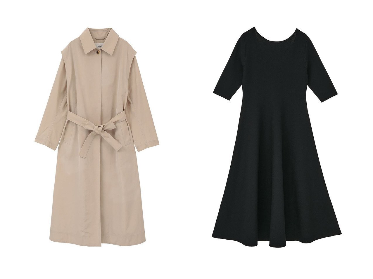 端正なフィットアンドフレアが映えるミラノリブワンピースと軽やかなステンカラーコート 上品さと実用性を備えた一着 martinique(マルティニーク)の通販
 おすすめ人気トレンドファッション通販アイテム インテリア・キッズ・メンズ・レディースファッション・服の通販 founy(ファニー) 　ファッション　Fashion　レディースファッション　Fashion for Women　ワンピース　Dresses　チュニック　Tunic Tops & Dresses　アウター　Coat / Outerwear Collection　コート・ロングコート・ピーコート　Long Coats, Peacoats & More　2026年　2026　おすすめ　Recommended / Our Picks　オケージョン　Occasion Wear　コンパクト　Compact, Small Size　シンプル　Simple, Minimal　ジャケット　Jacket, Outerwear　チュニック　Tunic, Long Top　フィット　Fit, Slim Fit　フレア　Flare, Flared　ロング　Long, Long-Length　再入荷　Restock / Back in Stock　夏　Summer　春　Spring　S/S・春夏　SS, Spring/Summer, Warm Season　イタリア　Italy　ブライト　Bright, Shiny　ブラック系　Black　ベージュ系　Beige　|ID:crp329100000226997