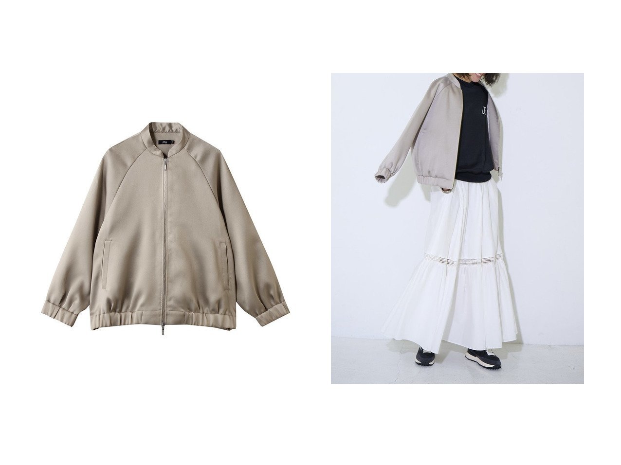 シルキーな質感が映えるダブルクロスブルゾン 柔らかなフォルムで幅広いスタイリングに寄り添う M Fil(エムフィル)の通販
 おすすめ人気トレンドファッション通販アイテム インテリア・キッズ・メンズ・レディースファッション・服の通販 founy(ファニー) 　ファッション　Fashion　レディースファッション　Fashion for Women　アウター　Coat / Outerwear Collection　レディースジャケット・軽アウター　Jackets　ブルゾンジャケット・スポーティアウター　Blouson Jackets　2026年　2026　シルク　Silk, 100% Silk　ジャケット　Jacket, Outerwear　ブルゾン　Blouson, Bomber Jacket　ボトム　Bottoms, Lower Wear　ワイド　Wide, Wide Fit　夏　Summer　春　Spring　S/S・春夏　SS, Spring/Summer, Warm Season　ベージュ系　Beige　|ID:crp329100000227000