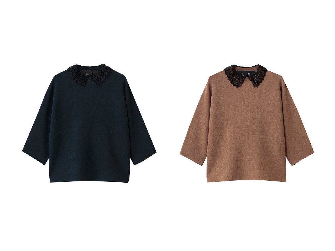 繊細なレースカラーが映えるドルマンスリーブトップス 可憐さと品の良さを備えた佇まい Room no.8(ルームエイト)の通販
 おすすめ人気トレンドファッション通販アイテム インテリア・キッズ・メンズ・レディースファッション・服の通販 founy(ファニー) 　ファッション　Fashion　レディースファッション　Fashion for Women　トップス・カットソー　Cut & Sew Tops　シャツ・ブラウス・オフィスカジュアル　Elegant Blouses & Button-Ups　2026年　2026　クラシカル　Classical, Vintage-Inspired　ショート　Short, Short Length　スリーブ　Sleeve, Long Sleeve / Short Sleeve　フェミニン　Feminine, Girly　レース　Lace, Lace Fabric　夏　Summer　春　Spring　S/S・春夏　SS, Spring/Summer, Warm Season　ブラック系　Black　ブルー系　Blue　ブラウン系　Brown　|ID:crp329100000227004