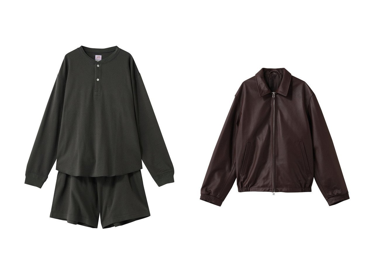 【UNIVERSAL PRODUCTS / MEN/ユニバーサルプロダクツ】の【MEN】LEATHER BLOUSON&【MEN】FAITHxUNIVERSAL PRODUCTS ROOM WEAR SET おすすめ人気トレンドファッション通販アイテム インテリア・キッズ・メンズ・レディースファッション・服の通販 founy(ファニー) 　ファッション　Fashion　メンズファッション　Fashion for Men　トップス・カットソー　Cut & Sew Tops　2026年　2026　コラボ　Collaboration, Collab　ニューヨーク　New York, NYC Style　バランス　Balance, Style Balance　パジャマ　Pajamas, Sleepwear　夏　Summer　春　Spring　S/S・春夏　SS, Spring/Summer, Warm Season　ブルー系　Blue　ブラウン系　Brown　ブラック系　Black　|ID:crp329100000227011