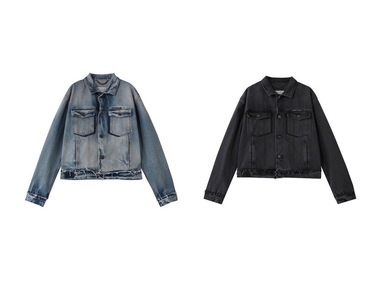 ウォッシュドカラーが映えるショート丈スポーツジャケット 立体的シルエットで装いに新鮮さを添える MAISON MARGIELA(メゾン マルジェラ)の通販
 おすすめ人気トレンドファッション通販アイテム インテリア・キッズ・メンズ・レディースファッション・服の通販 founy(ファニー) 　ファッション　Fashion　メンズファッション　Fashion for Men　2026年　2026　ジャケット　Jacket, Outerwear　スポーツ　Sports, Activewear　ダメージ　Distressed, Destroyed　夏　Summer　春　Spring　S/S・春夏　SS, Spring/Summer, Warm Season　ブルー系　Blue　ブラック系　Black　|ID:crp329100000227014