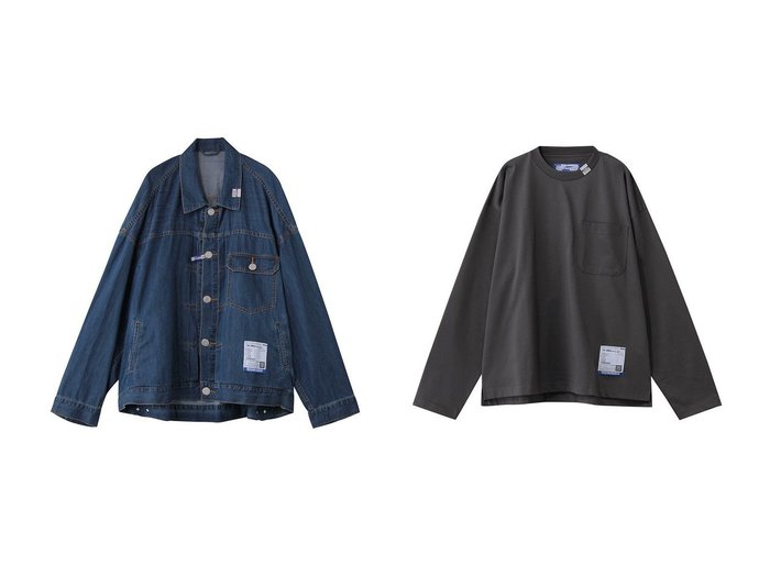 落ち感のある素材が映えるオーバーサイズデニムジャケットとヘビーウェイトロングスリーブTシャツ 洗練されたカジュアルを楽しむ Maison MIHARA YASUHIRO(メゾン ミハラヤスヒロ)の通販
 おすすめ人気トレンドファッション通販アイテム 人気、トレンドファッション・服の通販 founy(ファニー) ファッション Fashion メンズファッション Fashion for Men トップス・カットソー Cut & Sew Tops メンズシャツ Shirts 2026年 2026 なめらか Smooth, Silky Texture ジャケット Jacket, Outerwear デニム Denim, Jeans Material ブルゾン Blouson, Bomber Jacket 夏 Summer 春 Spring S/S・春夏 SS, Spring/Summer, Warm Season |ID:crp329100000227018