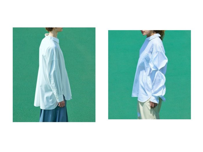 【レイヤード風フロントと立体的な袖が奥行きを添えるデザインシャツ。素材感とシルエットで楽しむ洗練された表情】nagonstans(ナゴンスタンス)の通販
 おすすめ人気トレンドファッション通販アイテム 人気、トレンドファッション・服の通販 founy(ファニー) ファッション Fashion レディースファッション Fashion for Women トップス・カットソー Cut & Sew Tops シャツ・ブラウス・オフィスカジュアル Elegant Blouses & Button-Ups ロングTシャツ・Tシャツ Longline T-Shirts & Tees 2026年 2026 スリーブ Sleeve, Long Sleeve / Short Sleeve ブロード Broadcloth, Fine Cotton ロング Long, Long-Length 夏 Summer 春 Spring S/S・春夏 SS, Spring/Summer, Warm Season |ID:crp329100000227051