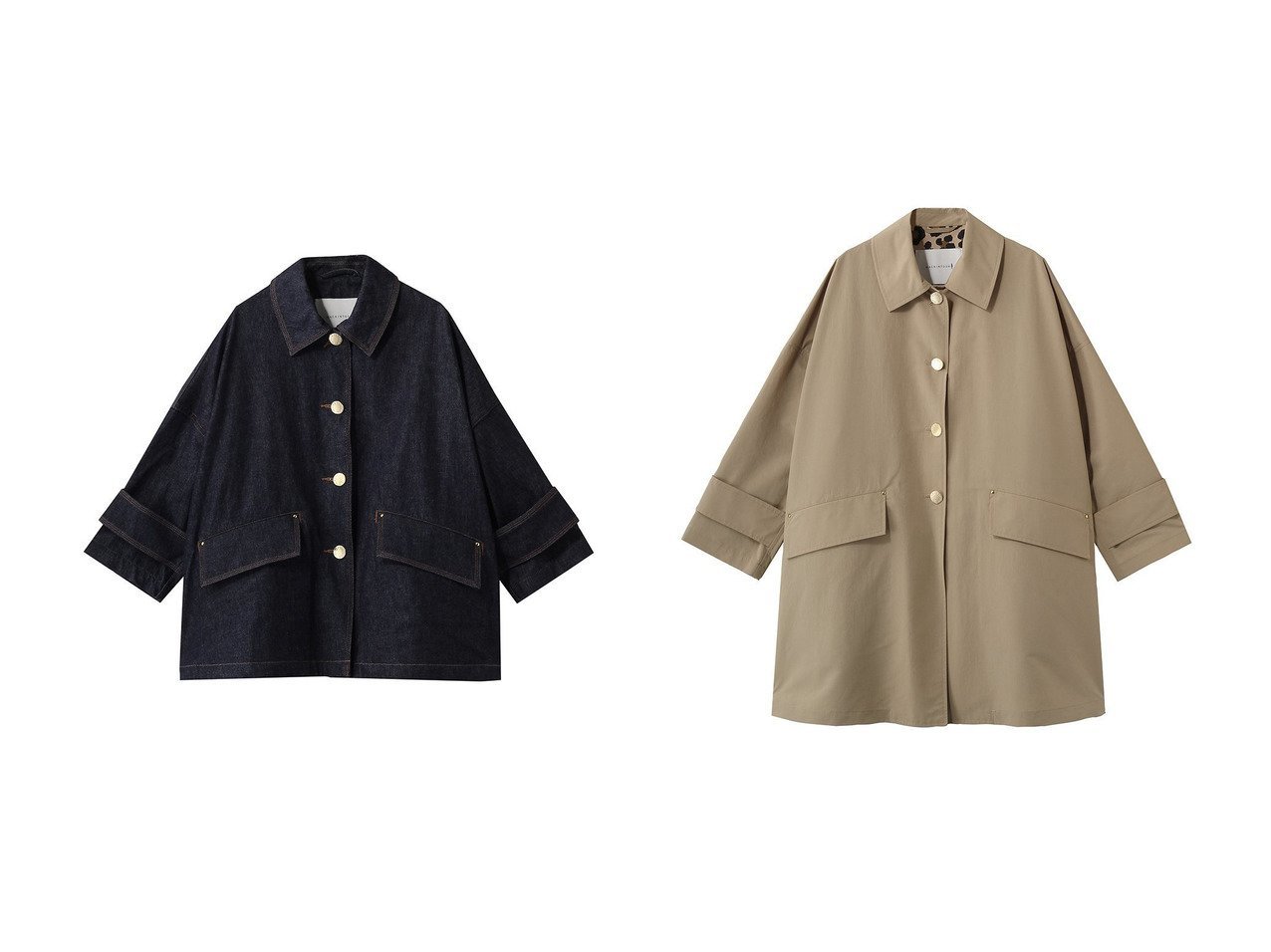 【メタルボタンが際立つデニムジャケットとシーンレスに活躍するはっ水コート。ドロップショルダーで描く洗練された佇まい】MACKINTOSH(マッキントッシュ)の通販
 おすすめ人気トレンドファッション通販アイテム インテリア・キッズ・メンズ・レディースファッション・服の通販 founy(ファニー) 　ファッション　Fashion　レディースファッション　Fashion for Women　アウター　Coat / Outerwear Collection　レディースジャケット・軽アウター　Jackets　デニムジャケット / カジュアルアウター　Denim Jackets　コート・ロングコート・ピーコート　Long Coats, Peacoats & More　2026年　2026　ショルダー　Shoulder, Shoulder Strap　ジャケット　Jacket, Outerwear　デニム　Denim, Jeans Material　ドロップ　Drop Shoulder, Dropped Style　ポケット　Pocket, Pocket Detail　メタル　Metal, Metal Parts　再入荷　Restock / Back in Stock　夏　Summer　春　Spring　S/S・春夏　SS, Spring/Summer, Warm Season　ブルー系　Blue　ゴールド系　Gold　ブラック系　Black　シルバー系　Silver　|ID:crp329100000227052