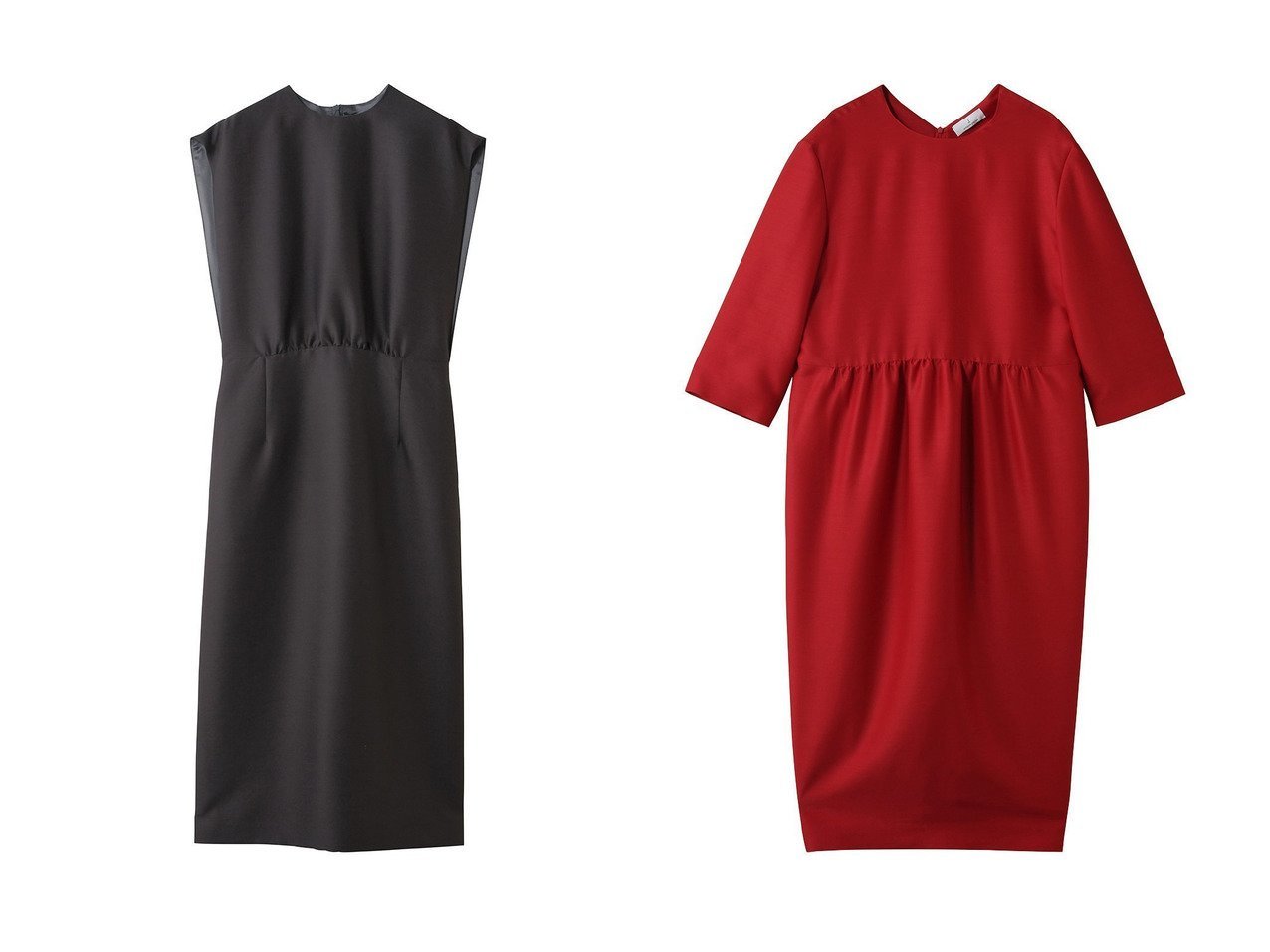 【光沢と構築美が際立つフレンチスリーブドレスと立体シルエットで映えるコクーンドレス。素材の表情で魅せるエレガントな佇まい】j.(ジェイドット)の通販
 おすすめ人気トレンドファッション通販アイテム インテリア・キッズ・メンズ・レディースファッション・服の通販 founy(ファニー) 　ファッション　Fashion　レディースファッション　Fashion for Women　ワンピース　Dresses　フォーマル・パーティードレス・結婚式用ドレス　Elegant & Casual Dresses　チュニック　Tunic Tops & Dresses　シンプル　Simple, Minimal　スリーブ　Sleeve, Long Sleeve / Short Sleeve　チュニック　Tunic, Long Top　ドレス　Dress, One-Piece　パーティ　Party, Party Style　フォルム　Silhouette, Form　フレンチ　French, French Style　ロング　Long, Long-Length　新作・新入荷　New Arrivals / New In　グレー系　Gray　ブラック系　Black　オレンジ系　Orange　|ID:crp329100000227056