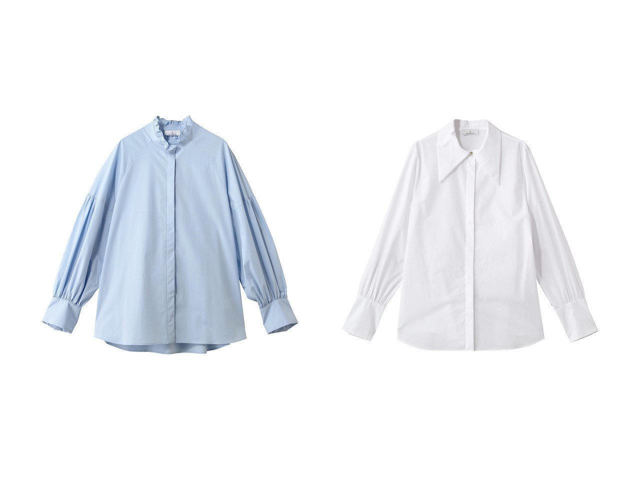 【ビッグカラーが映えるドレスシャツとフリルネックが印象的なブラウス。高密度素材で引き立つ凛とした表情】j.(ジェイドット)の通販
 おすすめ人気トレンドファッション通販アイテム インテリア・キッズ・メンズ・レディースファッション・服の通販 founy(ファニー) 　ファッション　Fashion　レディースファッション　Fashion for Women　トップス・カットソー　Cut & Sew Tops　シャツ・ブラウス・オフィスカジュアル　Elegant Blouses & Button-Ups　ワンピース　Dresses　フォーマル・パーティードレス・結婚式用ドレス　Elegant & Casual Dresses　インナー　Innerwear　カフス　Cuff Design　ジャケット　Jacket, Outerwear　スリーブ　Sleeve, Long Sleeve / Short Sleeve　タイプライター　Typewriter Fabric, Crisp Cotton　フリル　Frill, Ruffle　ロング　Long, Long-Length　エレガント 上品　Elegant　新作・新入荷　New Arrivals / New In　シンプル　Simple, Minimal　ドレス　Dress, One-Piece　ビッグ　Big, Oversized　ビジネス 仕事 通勤　Business / Work / Commuting　ホワイト系　White　|ID:crp329100000227057