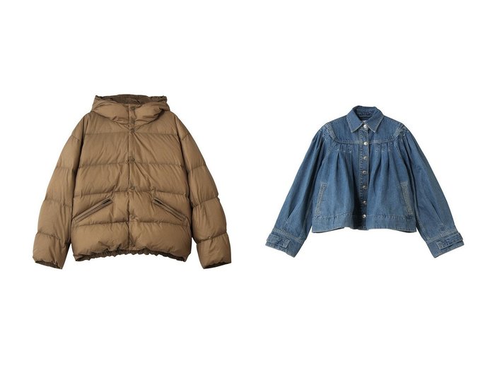 【プリーツが映えるショートデニムジャケットと上品な別注ショートダウン。立体感と軽やかなぬくもりを備えた洗練アウター】MERLETTE(マーレット)とHER.(ハー)の通販
 おすすめ人気トレンドファッション通販アイテム インテリア・キッズ・メンズ・レディースファッション・服の通販 founy(ファニー) https://founy.com/ ファッション Fashion レディースファッション Fashion for Women アウター Coat / Outerwear Collection レディースジャケット・軽アウター Jackets デニムジャケット / カジュアルアウター Denim Jackets コンパクト Compact, Small Size ジャケット Jacket, Outerwear ダウン Down, Puffer エレガント 上品 Elegant 別注 Limited Edition, Custom Order 新作・新入荷 New Arrivals / New In |ID:crp329100000227065