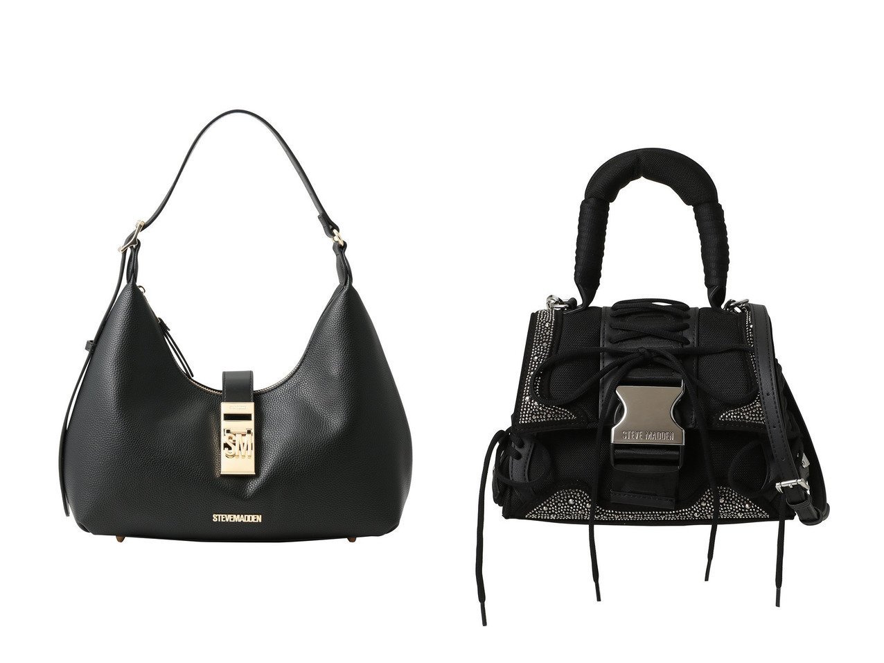 【メタルアクセントが映えるショルダーバッグとスニーカーディテールが光るラインストーンミニバッグ。モードな個性を添える佇まい】STEVE MADDEN(スティーブマデン)の通販
 おすすめ人気トレンドファッション通販アイテム インテリア・キッズ・メンズ・レディースファッション・服の通販 founy(ファニー) 　ファッション　Fashion　レディースファッション　Fashion for Women　バッグ　Bags　2026年　2026　オケージョン　Occasion Wear　パーティ　Party, Party Style　フォルム　Silhouette, Form　メタル　Metal, Metal Parts　エレガント 上品　Elegant　夏　Summer　春　Spring　S/S・春夏　SS, Spring/Summer, Warm Season　|ID:crp329100000227073
