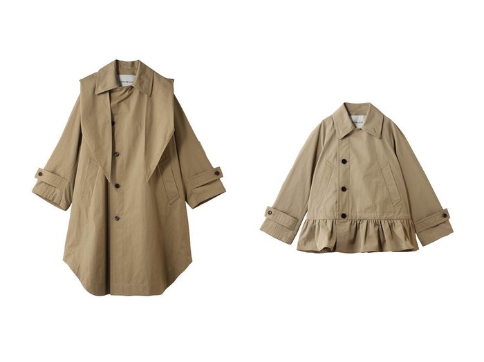 【アレンジが楽しめるギャバジンバルマカーンコートとペプラムショートコート。アシンメトリーデザインで魅せる軽やかな一着】DEPAREILLE(デパリエ)の通販
 おすすめ人気トレンドファッション通販アイテム 人気、トレンドファッション・服の通販 founy(ファニー) 　ファッション　Fashion　レディースファッション　Fashion for Women　アウター　Coat / Outerwear Collection　コート・ロングコート・ピーコート　Long Coats, Peacoats & More　2026年　2026　アシンメトリー　Asymmetrical Style　ストール　Stole, Wrap　バラクラバ　Balaclava　ロング　Long, Long-Length　夏　Summer　春　Spring　S/S・春夏　SS, Spring/Summer, Warm Season　|ID:crp329100000227080