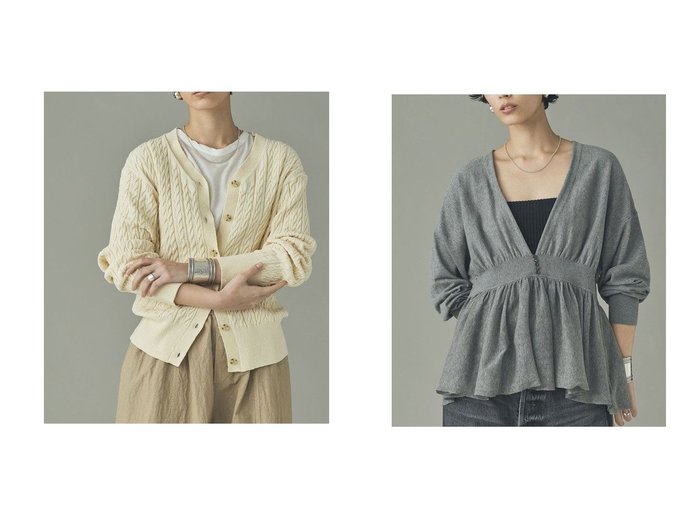 ローシルクケーブルカーディガンとピンタックギャザーニットプルオーバーが描く軽やかな着心地と上品なシルエット カレンソロジー(Curensology)の通販
 おすすめ人気トレンドファッション通販アイテム 人気、トレンドファッション・服の通販 founy(ファニー) ファッション Fashion レディースファッション Fashion for Women トップス・カットソー Cut & Sew Tops ニット Knit Tops & Sweaters カーディガン・羽織り Layered Style Cardigans カジュアルプルオーバー・ニットトップス Pullovers & Knit Tops / Casual Pullovers 2026年 2026 おすすめ Recommended / Our Picks インナー Innerwear カーディガン Cardigan, Knitwear セットアップ Set-Up, Coordinated Outfit リラックス Relax, Relaxed Fit 夏 Summer 春 Spring S/S・春夏 SS, Spring/Summer, Warm Season |ID:crp329100000227093