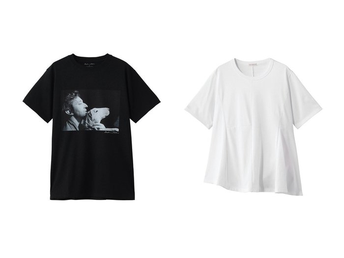 【heliopole/エリオポール】の【COUTURE D ADAM】SERGE & DOG Tシャツ&【PROTAGONISTA】フレアショートスリーブクルーネックカットソー おすすめ人気トレンドファッション通販アイテム 人気、トレンドファッション・服の通販 founy(ファニー) ファッション Fashion レディースファッション Fashion for Women トップス・カットソー Cut & Sew Tops シャツ・ブラウス・オフィスカジュアル Elegant Blouses & Button-Ups ロングTシャツ・Tシャツ Longline T-Shirts & Tees カットソー・ベーシックTシャツ Cut-and-Sewn Tops / Stretch Tees & Basics インナー Innerwear ショート Short, Short Length スリーブ Sleeve, Long Sleeve / Short Sleeve ハーフ Half, Half-Length プリント Print, Printed Pattern ベーシック Basic, Essential 新作・新入荷 New Arrivals / New In 犬 Dog カットソー Cut and Sewn Top ドレープ Drape, Draping Fabric ボトム Bottoms, Lower Wear ミドル Middle Length, Mid Height |ID:crp329100000227127