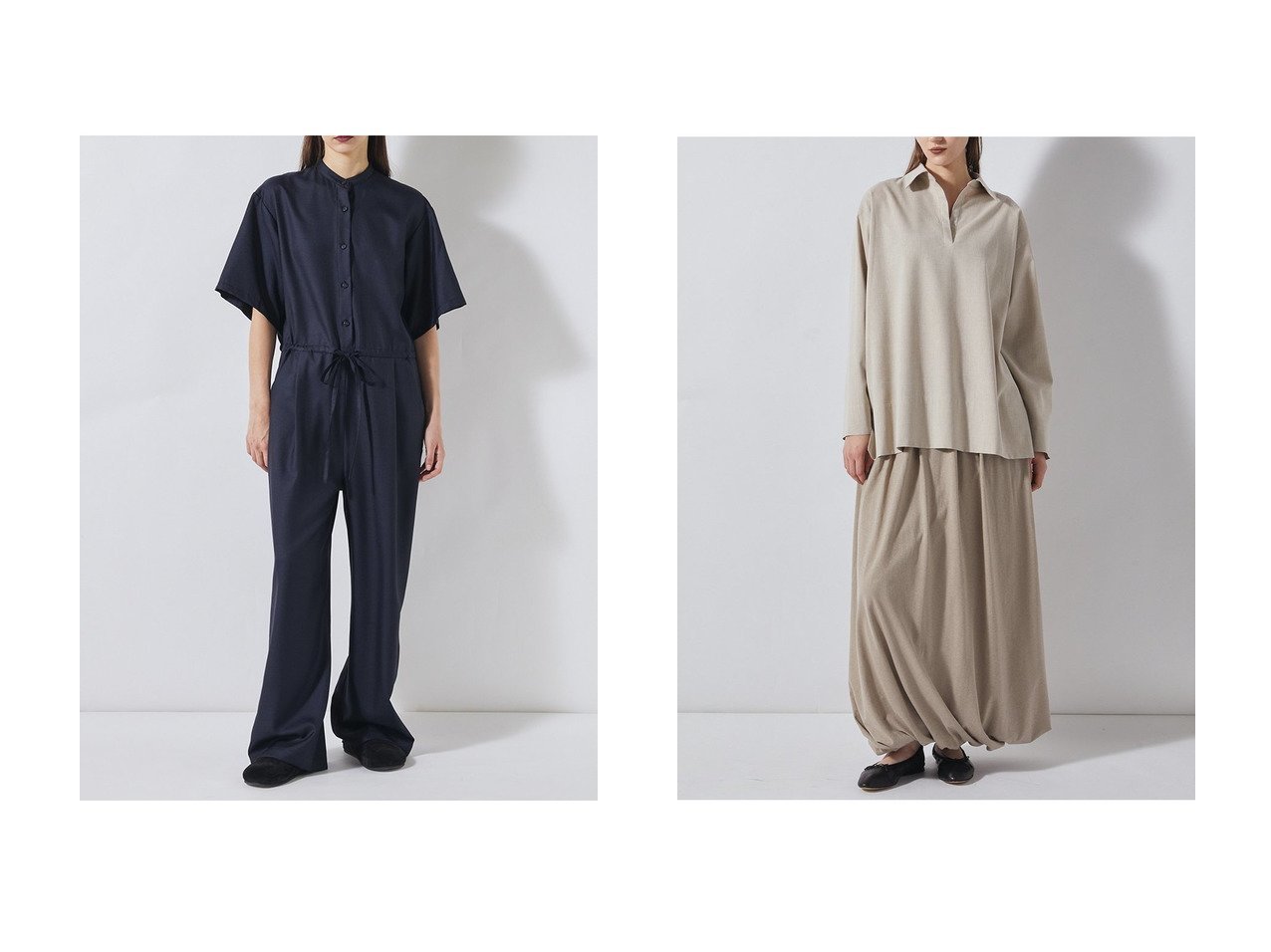 【FLORENT/フローレント】のツイルビエラ コンビネゾン&デニムシャンブレー スキッパー ブラウス おすすめ人気トレンドファッション通販アイテム インテリア・キッズ・メンズ・レディースファッション・服の通販 founy(ファニー) 　ファッション　Fashion　レディースファッション　Fashion for Women　パンツ　Pants & Trousers　トップス・カットソー　Cut & Sew Tops　シャツ・ブラウス・オフィスカジュアル　Elegant Blouses & Button-Ups　コンビネゾン　Jumpsuit, All-in-One　ブライト　Bright, Shiny　リゾート　Resort, Vacation Style　新作・新入荷　New Arrivals / New In　エレガント 上品　Elegant　シャンブレー　Chambray, Denim-Like Fabric　スキッパー　Skipper, Open Collar　スリーブ　Sleeve, Long Sleeve / Short Sleeve　デニム　Denim, Jeans Material　ロング　Long, Long-Length　夏　Summer　春　Spring　S/S・春夏　SS, Spring/Summer, Warm Season　ブルー系　Blue　ベージュ系　Beige　|ID:crp329100000227130