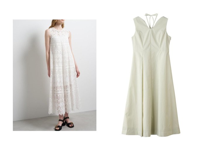 【LANVIN en Bleu/ランバン オン ブルー】のエンブロイダリーコットンレースワンピース&はっ水タフタノースリーブワンピース おすすめ人気トレンドファッション通販アイテム 人気、トレンドファッション・服の通販 founy(ファニー) ファッション Fashion レディースファッション Fashion for Women ワンピース Dresses チュニック Tunic Tops & Dresses コレクション Collection, Seasonal Line サマー Summer, Summer Style チュニック Tunic, Long Top ドレス Dress, One-Piece リゾート Resort, Vacation Style リボン Ribbon, Bow リラックス Relax, Relaxed Fit レース Lace, Lace Fabric ロング Long, Long-Length 夏 Summer 新作・新入荷 New Arrivals / New In |ID:crp329100000227131