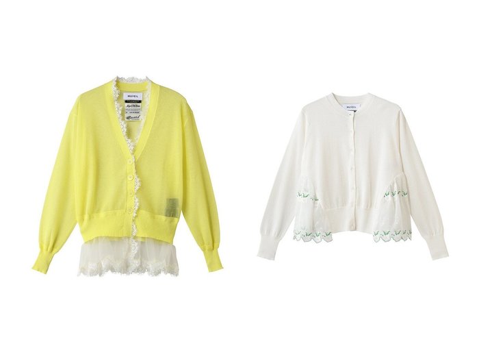 エーデルワイスプリントとシアーレースが彩る軽やかで上品なカーディガンコレクション ミュベール(MUVEIL)の通販 おすすめ人気トレンドファッション通販アイテム 人気、トレンドファッション・服の通販 founy(ファニー) ファッション Fashion レディースファッション Fashion for Women トップス・カットソー Cut & Sew Tops ニット Knit Tops & Sweaters カーディガン・羽織り Layered Style Cardigans カーディガン Cardigan, Knitwear コンパクト Compact, Small Size バランス Balance, Style Balance ビビッド Vivid, Bright Tone ランジェリー Lingerie, Intimate Wear 新作・新入荷 New Arrivals / New In ドッキング Docking, Mixed Material ハンカチ Handkerchief, Hanky フラワー Flower, Floral プリント Print, Printed Pattern エレガント 上品 Elegant 夏 Summer 春 Spring S/S・春夏 SS, Spring/Summer, Warm Season |ID:crp329100000227138