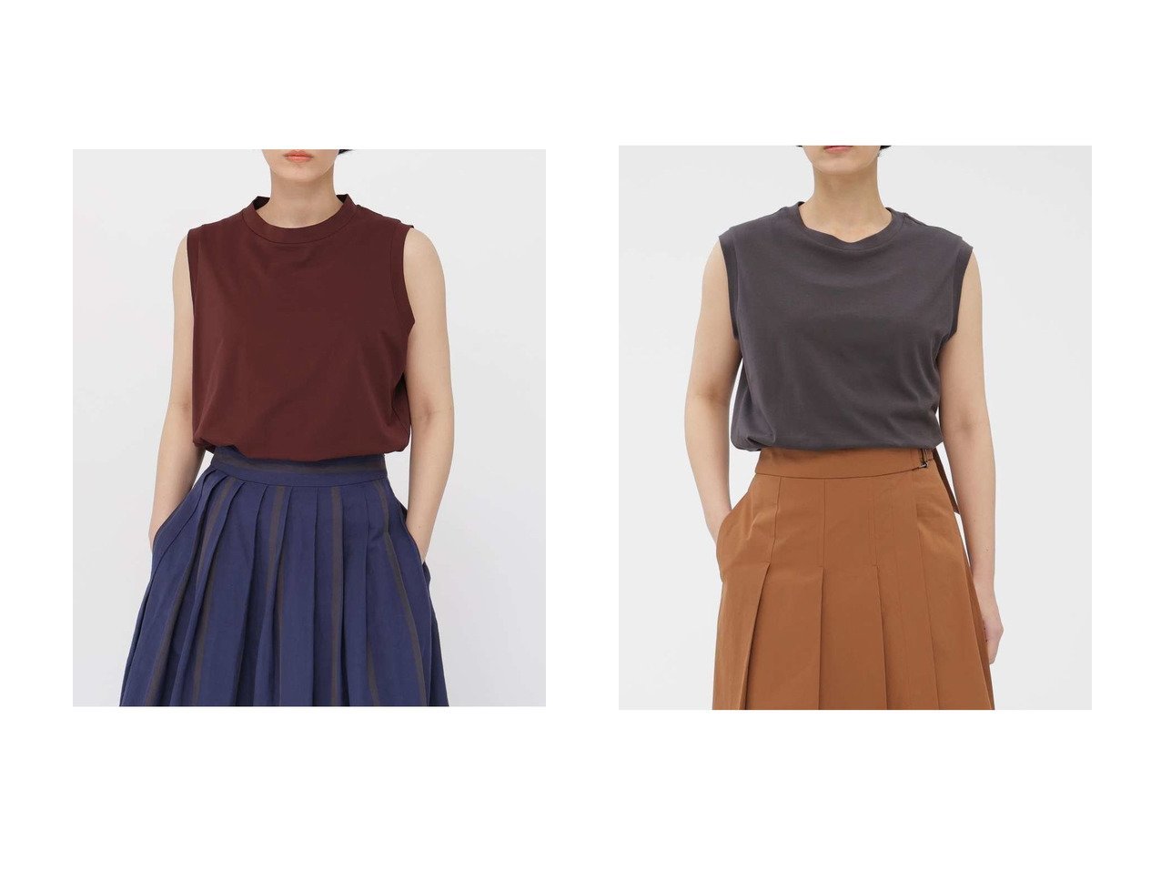 【MARGARET HOWELL/マーガレットハウエル】のPLAIN COTTON JERSEY TOP&HIGHDENCE PIQUE JERSEY TOP おすすめ人気トレンドファッション通販アイテム インテリア・キッズ・メンズ・レディースファッション・服の通販 founy(ファニー) 　ファッション　Fashion　レディースファッション　Fashion for Women　トップス・カットソー　Cut & Sew Tops　キャミソール&ノースリーブ　Camisoles & Sleeveless Tops　シャツ・ブラウス・オフィスカジュアル　Elegant Blouses & Button-Ups　ロングTシャツ・Tシャツ　Longline T-Shirts & Tees　カットソー・ベーシックTシャツ　Cut-and-Sewn Tops / Stretch Tees & Basics　キャミソール　Camisole, Spaghetti Strap Top　コレクション　Collection, Seasonal Line　シンプル　Simple, Minimal　スポーティ　Sporty, Casual Athletic　スリーブ　Sleeve, Long Sleeve / Short Sleeve　タンク　Tank Top, Sleeveless Top　ノースリーブ　Sleeveless, No-Sleeve　フィット　Fit, Slim Fit　マーガレット　Marguerite, Daisy Pattern　リラックス　Relax, Relaxed Fit　夏　Summer　新作・新入荷　New Arrivals / New In　ブラック系　Black　ホワイト系　White　オレンジ系　Orange　グレー系　Gray　|ID:crp329100000227153