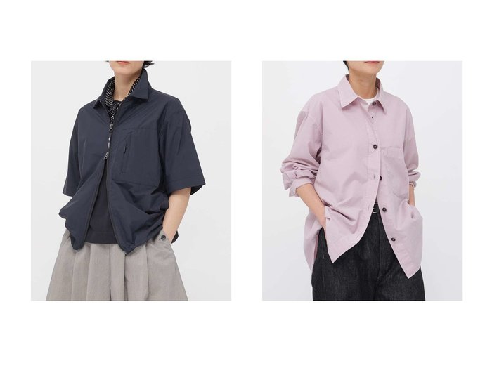 軽量はっ水ナイロンシャツとオーガニックコットンシャツで楽しむ機能性と風合いを備えた一着 マーガレットハウエル(MARGARET HOWELL)の通販 おすすめ人気トレンドファッション通販アイテム 人気、トレンドファッション・服の通販 founy(ファニー) ファッション Fashion レディースファッション Fashion for Women トップス・カットソー Cut & Sew Tops シャツ・ブラウス・オフィスカジュアル Elegant Blouses & Button-Ups コレクション Collection, Seasonal Line 軽量 Lightweight, Ultra Light ショート Short, Short Length スピンドル Spindle, Drawcord スリーブ Sleeve, Long Sleeve / Short Sleeve フォルム Silhouette, Form ポケット Pocket, Pocket Detail マーガレット Marguerite, Daisy Pattern 新作・新入荷 New Arrivals / New In |ID:crp329100000227154