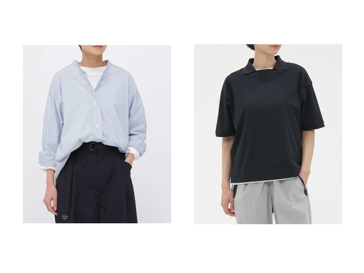 【MARGARET HOWELL/マーガレットハウエル】のHIGHDENCE MESH JERSEY TOP&WORN COTTON HAIRLINE STRIPE SHIRT おすすめ人気トレンドファッション通販アイテム インテリア・キッズ・メンズ・レディースファッション・服の通販 founy(ファニー) 　ファッション　Fashion　レディースファッション　Fashion for Women　トップス・カットソー　Cut & Sew Tops　シャツ・ブラウス・オフィスカジュアル　Elegant Blouses & Button-Ups　ロングTシャツ・Tシャツ　Longline T-Shirts & Tees　カットソー・ベーシックTシャツ　Cut-and-Sewn Tops / Stretch Tees & Basics　なめらか　Smooth, Silky Texture　スリーブ　Sleeve, Long Sleeve / Short Sleeve　ロング　Long, Long-Length　新作・新入荷　New Arrivals / New In　ブルー系　Blue　グリーン系　Green　|ID:crp329100000227155