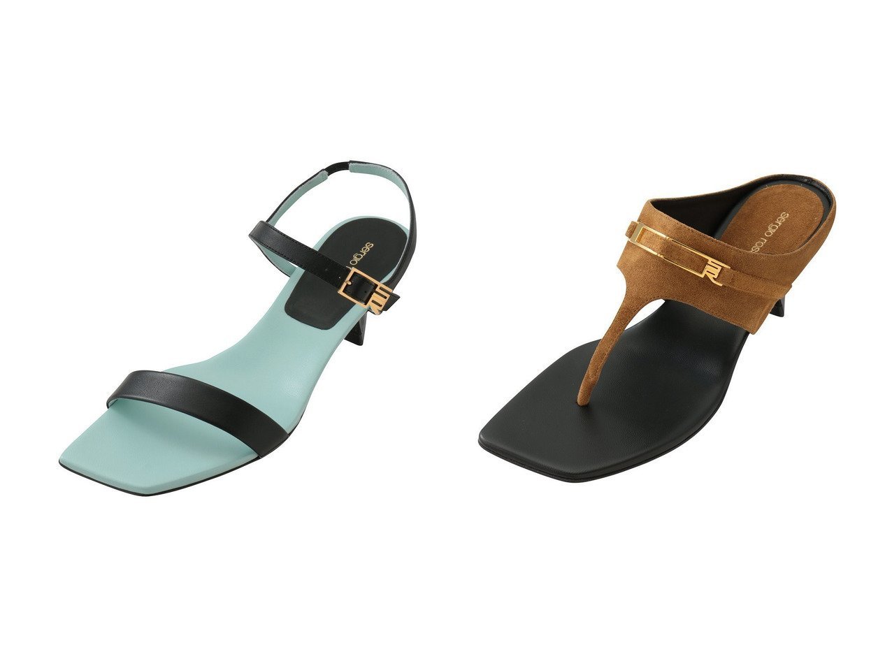 スエードとメタルが映えるトングサンダルとゴールドバックルのストラップサンダルで魅せる洗練の足元 セルジオ ロッシ(SERGIO ROSSI)の通販 おすすめ人気トレンドファッション通販アイテム インテリア・キッズ・メンズ・レディースファッション・服の通販 founy(ファニー) 　ファッション　Fashion　レディースファッション　Fashion for Women　サンダル　Sandals, Summer Shoes　トライアングル　Triangle, Triangular Shape　ヌーディ　Nude, Nude Tone　プレート　Plate, Dish　メタル　Metal, Metal Parts　リュクス　Luxury, Elegant, High-End, Chic　夏　Summer　新作・新入荷　New Arrivals / New In　春　Spring　S/S・春夏　SS, Spring/Summer, Warm Season　スタイリッシュ　Stylish, Fashionable　ブラウン系　Brown　オレンジ系　Orange　ブラック系　Black　|ID:crp329100000227159