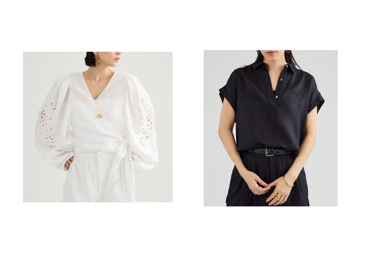 刺しゅうが映えるカシュクールブラウスと軽やかなスキッパーシャツで楽しむ涼やかな大人の装い カオス(Chaos)の通販 おすすめ人気トレンドファッション通販アイテム インテリア・キッズ・メンズ・レディースファッション・服の通販 founy(ファニー) 　ファッション　Fashion　レディースファッション　Fashion for Women　トップス・カットソー　Cut & Sew Tops　シャツ・ブラウス・オフィスカジュアル　Elegant Blouses & Button-Ups　アイレット　Eyelet Lace　シルク　Silk, 100% Silk　スラックス　Slacks, Dress Pants　スリーブ　Sleeve, Long Sleeve / Short Sleeve　手描き　Hand-Drawn, Illustrated　モチーフ　Motif, Design Theme　ラグジュアリー　Luxury, Elegant　ロング　Long, Long-Length　おすすめ　Recommended / Our Picks　新作・新入荷　New Arrivals / New In　ホワイト系　White　ブルー系　Blue　ベージュ系　Beige　|ID:crp329100000227163