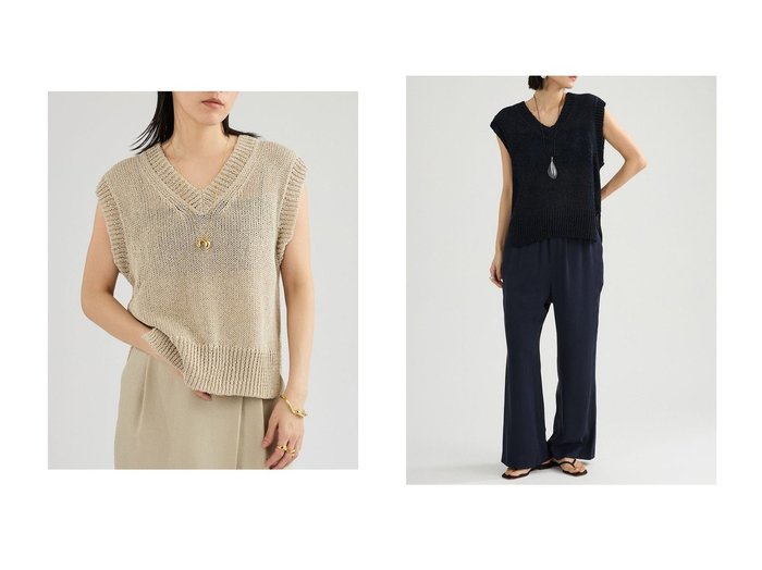 【Chaos/カオス】のフィラージニットベスト おすすめ人気トレンドファッション通販アイテム 人気、トレンドファッション・服の通販 founy(ファニー) 　ファッション　Fashion　レディースファッション　Fashion for Women　トップス・カットソー　Cut & Sew Tops　ニット　Knit Tops & Sweaters　ベスト&ジレ / 重ね着スタイル　Vests & Gilets　カジュアルプルオーバー・ニットトップス　Pullovers & Knit Tops / Casual Pullovers　カットソー　Cut and Sewn Top　スリット　Slit, Slit Detail　ベスト　Vest, Waistcoat　吸水　Absorbent, Quick-Dry　夏　Summer　新作・新入荷　New Arrivals / New In　|ID:crp329100000227164