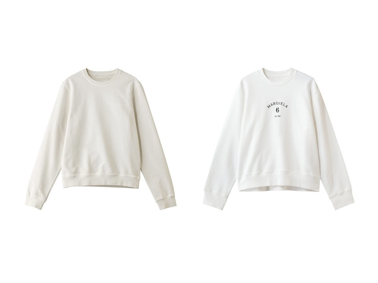 上質コットンのミニマルスウェットとロゴプリントが映えるスウェットシャツで楽しむ洗練スタイル メゾン マルジェラ(MAISON MARGIELA)の通販 おすすめ人気トレンドファッション通販アイテム インテリア・キッズ・メンズ・レディースファッション・服の通販 founy(ファニー) 　ファッション　Fashion　レディースファッション　Fashion for Women　トップス・カットソー　Cut & Sew Tops　シャツ・ブラウス・オフィスカジュアル　Elegant Blouses & Button-Ups　レディースパーカー・カジュアルフーディー　Casual Hoodies & Sweatshirts　ロングTシャツ・Tシャツ　Longline T-Shirts & Tees　スウェット・クルーネックトップス　Sweatshirts & Crewnecks / Relaxed Fit Sweat Tops　カットソー・ベーシックTシャツ　Cut-and-Sewn Tops / Stretch Tees & Basics　スリーブ　Sleeve, Long Sleeve / Short Sleeve　バランス　Balance, Style Balance　ボトム　Bottoms, Lower Wear　ロング　Long, Long-Length　定番　Standard, Basic Item　新作・新入荷　New Arrivals / New In　ホワイト系　White　ブラック系　Black　|ID:crp329100000227168