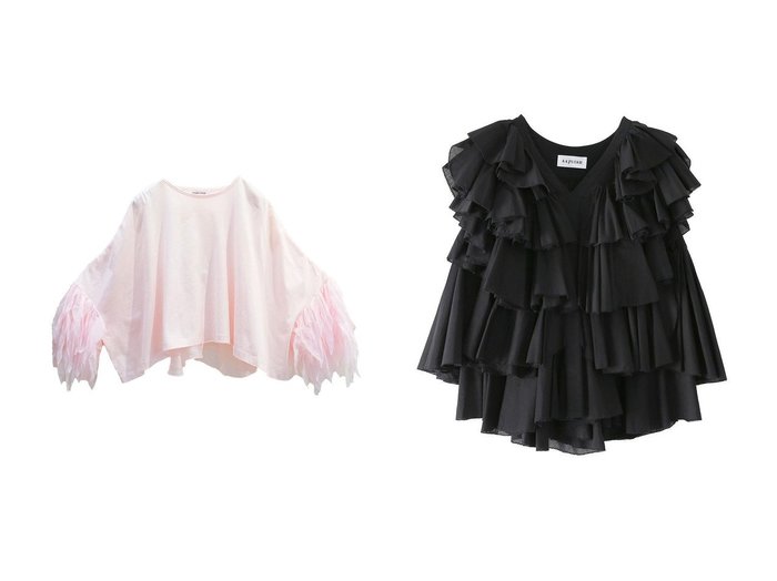 【AAYUSHI/アユーシ】のレイヤードラッフルブラウス&フェザーフリルカットソー おすすめ人気トレンドファッション通販アイテム 人気、トレンドファッション・服の通販 founy(ファニー) ファッション Fashion レディースファッション Fashion for Women トップス・カットソー Cut & Sew Tops シャツ・ブラウス・オフィスカジュアル Elegant Blouses & Button-Ups ロングTシャツ・Tシャツ Longline T-Shirts & Tees カットソー・ベーシックTシャツ Cut-and-Sewn Tops / Stretch Tees & Basics キャミソール&ノースリーブ Camisoles & Sleeveless Tops インド Indian Textile カットソー Cut and Sewn Top ショルダー Shoulder, Shoulder Strap ショート Short, Short Length シンプル Simple, Minimal スラックス Slacks, Dress Pants スリーブ Sleeve, Long Sleeve / Short Sleeve デニム Denim, Jeans Material ドロップ Drop Shoulder, Dropped Style バランス Balance, Style Balance フェザー Feather, Feather Detail フリル Frill, Ruffle ボックス Boxy, Box Shape おすすめ Recommended / Our Picks コンパクト Compact, Small Size ドレス Dress, One-Piece ノースリーブ Sleeveless, No-Sleeve フロント Front, Front Design ラッフル Ruffle, Frill 再入荷 Restock / Back in Stock |ID:crp329100000227172