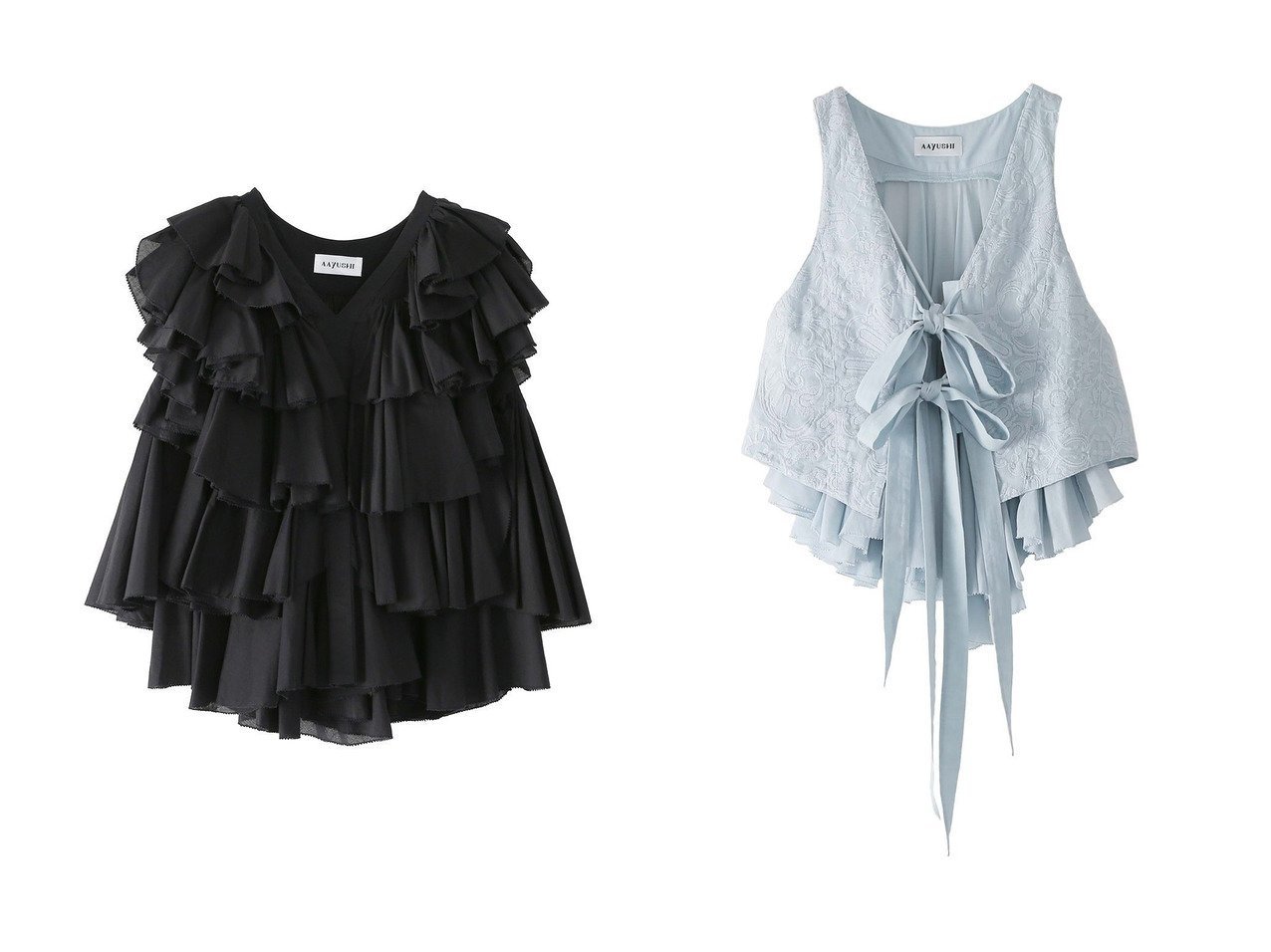ランダムギャザーが映えるバックフリルベストと立体ラッフルが際立つブラウスで楽しむ華やかな装い アユーシ(AAYUSHI)の通販 おすすめ人気トレンドファッション通販アイテム インテリア・キッズ・メンズ・レディースファッション・服の通販 founy(ファニー) 　ファッション　Fashion　レディースファッション　Fashion for Women　トップス・カットソー　Cut & Sew Tops　キャミソール&ノースリーブ　Camisoles & Sleeveless Tops　シャツ・ブラウス・オフィスカジュアル　Elegant Blouses & Button-Ups　アウター　Coat / Outerwear Collection　レディースジャケット・軽アウター　Jackets　インド　Indian Textile　コンパクト　Compact, Small Size　デニム　Denim, Jeans Material　ドレス　Dress, One-Piece　ノースリーブ　Sleeveless, No-Sleeve　バランス　Balance, Style Balance　フロント　Front, Front Design　ラッフル　Ruffle, Frill　再入荷　Restock / Back in Stock　カットソー　Cut and Sewn Top　ギャザー　Gathered, Ruffled　今季　This Season, Current Season　シンプル　Simple, Minimal　ジャケット　Jacket, Outerwear　テクスチャー　Texture, Textured Fabric　フリル　Frill, Ruffle　フレア　Flare, Flared　ベスト　Vest, Waistcoat　ランダム　Random, Irregular　ブラック系　Black　レッド系　Red　ブルー系　Blue　ホワイト系　White　|ID:crp329100000227173