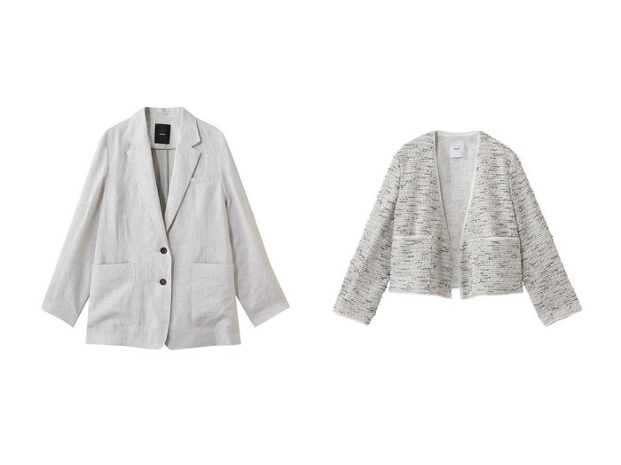ファンシーツイードとリネン素材が映える軽やかなノーカラーとテーラードジャケット エブール(ebure)の通販 おすすめ人気トレンドファッション通販アイテム 人気、トレンドファッション・服の通販 founy(ファニー) ファッション Fashion レディースファッション Fashion for Women アウター Coat / Outerwear Collection レディースジャケット・軽アウター Jackets ノーカラージャケット / シンプル上品コーデ Collarless Jackets イタリア Italy ジャケット Jacket, Outerwear ネップ Nepp, Slub Yarn パッチ Patch, Appliqué ポケット Pocket, Pocket Detail リネン Linen, Linen Fabric エレガント 上品 Elegant 新作・新入荷 New Arrivals / New In |ID:crp329100000227178