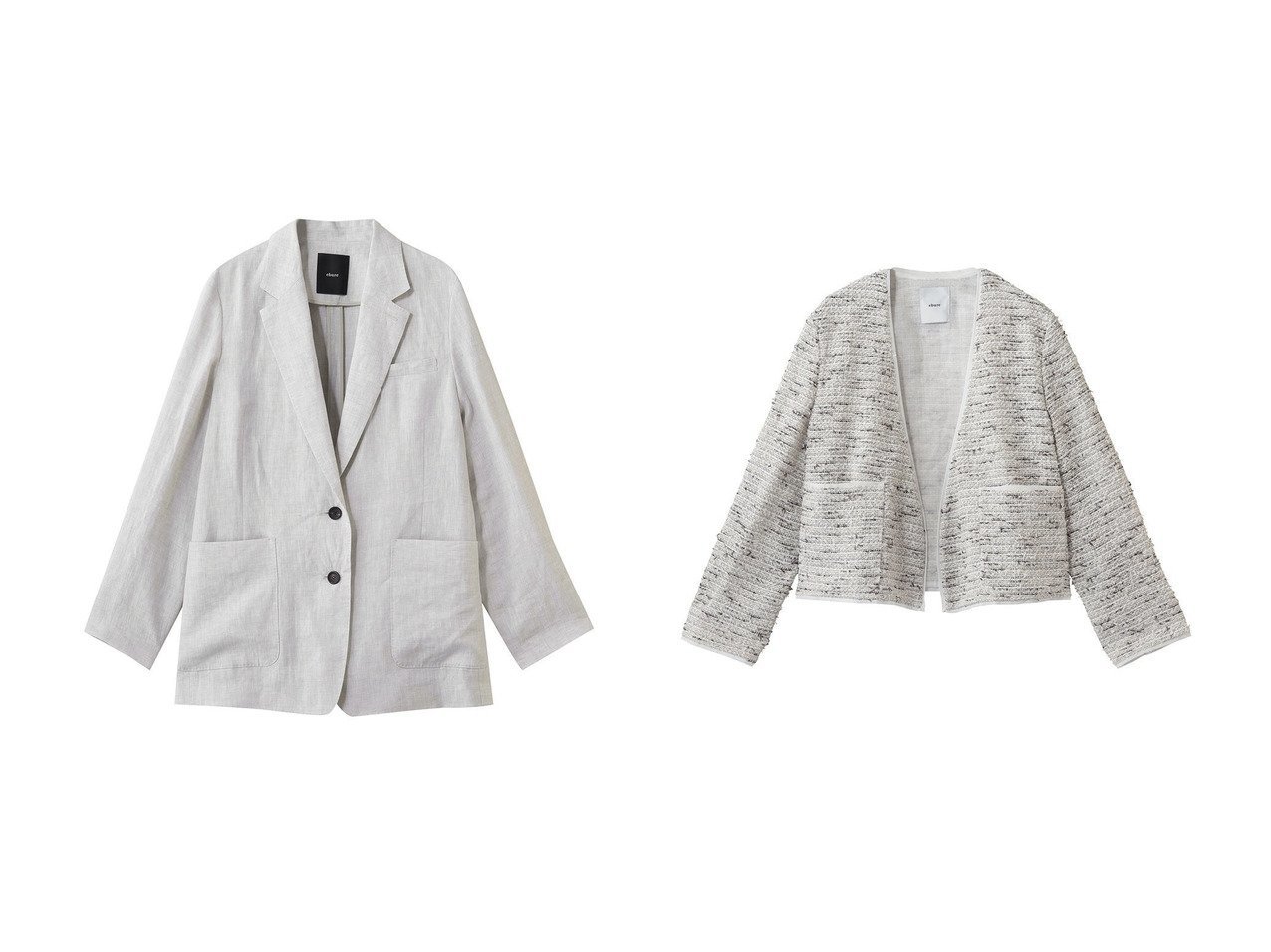 ファンシーツイードとリネン素材が映える軽やかなノーカラーとテーラードジャケット エブール(ebure)の通販 おすすめ人気トレンドファッション通販アイテム インテリア・キッズ・メンズ・レディースファッション・服の通販 founy(ファニー) 　ファッション　Fashion　レディースファッション　Fashion for Women　アウター　Coat / Outerwear Collection　レディースジャケット・軽アウター　Jackets　ノーカラージャケット / シンプル上品コーデ　Collarless Jackets　イタリア　Italy　ジャケット　Jacket, Outerwear　ネップ　Nepp, Slub Yarn　パッチ　Patch, Appliqué　ポケット　Pocket, Pocket Detail　リネン　Linen, Linen Fabric　エレガント 上品　Elegant　新作・新入荷　New Arrivals / New In　ベージュ系　Beige　ホワイト系　White　|ID:crp329100000227178