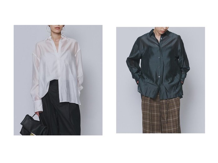 【1er Arrondissement/プルミエ アロンディスモン】のシアーテンセルシャツ おすすめ人気トレンドファッション通販アイテム インテリア・キッズ・メンズ・レディースファッション・服の通販 founy(ファニー) https://founy.com/ ファッション Fashion レディースファッション Fashion for Women トップス・カットソー Cut & Sew Tops シャツ・ブラウス・オフィスカジュアル Elegant Blouses & Button-Ups シアー Sheer, See-Through スリーブ Sleeve, Long Sleeve / Short Sleeve ロング Long, Long-Length 新作・新入荷 New Arrivals / New In |ID:crp329100000227186