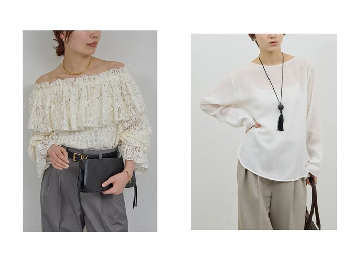 【GALLARDAGALANTE/ガリャルダガランテ】の(手洗い可)ラウンドTガーゼブラウス&オフショルレースブラウス おすすめ人気トレンドファッション通販アイテム 人気、トレンドファッション・服の通販 founy(ファニー) ファッション Fashion レディースファッション Fashion for Women トップス・カットソー Cut & Sew Tops シャツ・ブラウス・オフィスカジュアル Elegant Blouses & Button-Ups スリーブ Sleeve, Long Sleeve / Short Sleeve フェミニン Feminine, Girly レース Lace, Lace Fabric ロング Long, Long-Length エレガント 上品 Elegant 新作・新入荷 New Arrivals / New In |ID:crp329100000227191