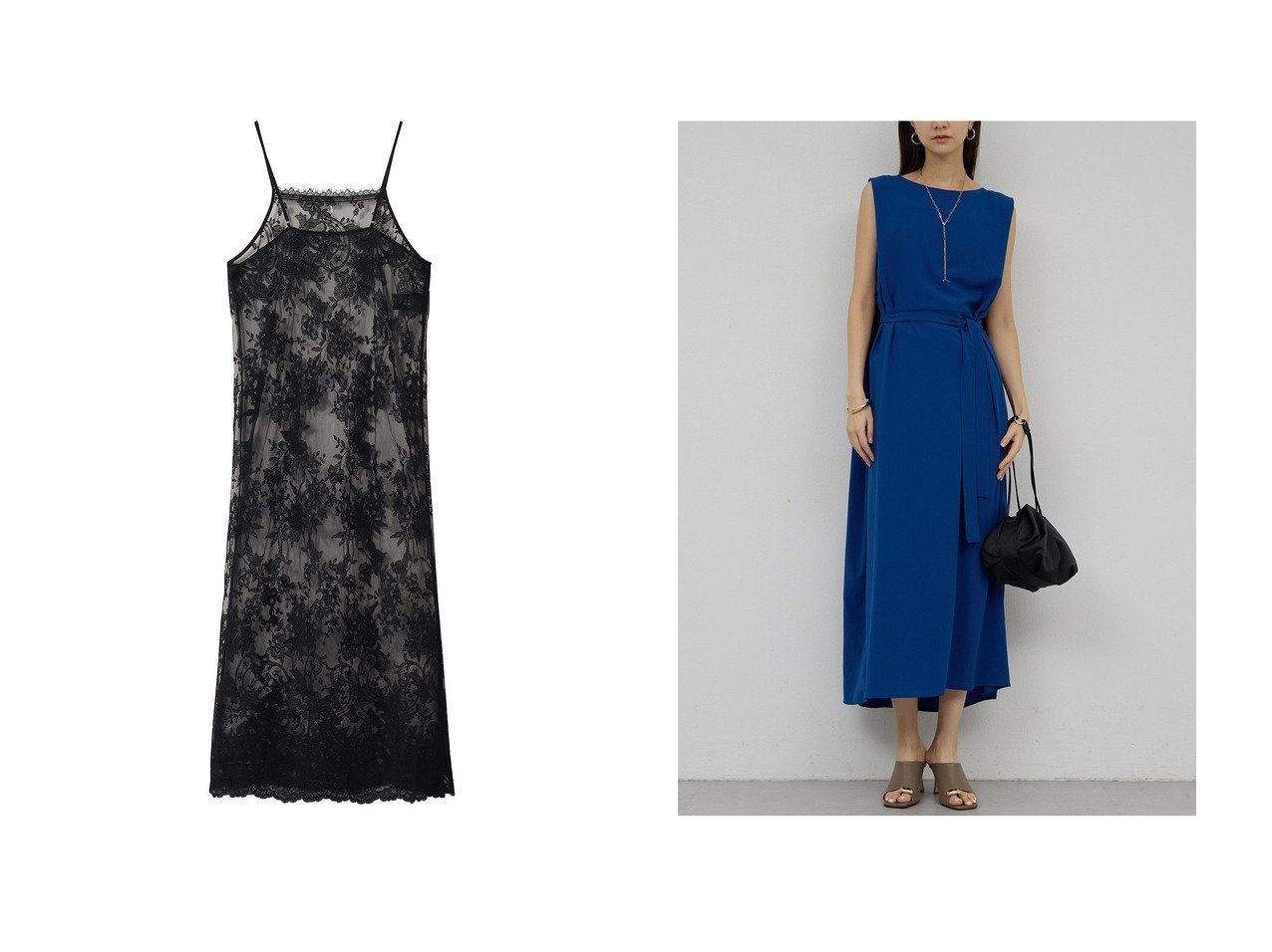 【GALLARDAGALANTE/ガリャルダガランテ】のシアーレースキャミワンピース&マルチWAYワンピース おすすめ人気トレンドファッション通販アイテム インテリア・キッズ・メンズ・レディースファッション・服の通販 founy(ファニー) 　ファッション　Fashion　レディースファッション　Fashion for Women　ワンピース　Dresses　キャミソールワンピース　Camisole Dresses　チュニック　Tunic Tops & Dresses　エレガント 上品　Elegant　キャミワンピース　Cami Dress, Slip Dress　ストレート　Straight, Straight Cut　スリット　Slit, Slit Detail　チュニック　Tunic, Long Top　ノースリーブ　Sleeveless, No-Sleeve　フェミニン　Feminine, Girly　フラワー　Flower, Floral　ロング　Long, Long-Length　新作・新入荷　New Arrivals / New In　ホワイト系　White　ブラック系　Black　グレー系　Gray　ブルー系　Blue　|ID:crp329100000227192