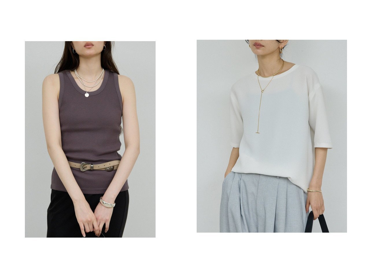 【GALLARDAGALANTE/ガリャルダガランテ】のバックスリットハーフスリーブブラウス&リブタンクトップ おすすめ人気トレンドファッション通販アイテム インテリア・キッズ・メンズ・レディースファッション・服の通販 founy(ファニー) 　ファッション　Fashion　レディースファッション　Fashion for Women　トップス・カットソー　Cut & Sew Tops　キャミソール&ノースリーブ　Camisoles & Sleeveless Tops　シャツ・ブラウス・オフィスカジュアル　Elegant Blouses & Button-Ups　ロングTシャツ・Tシャツ　Longline T-Shirts & Tees　カットソー・ベーシックTシャツ　Cut-and-Sewn Tops / Stretch Tees & Basics　バッグ　Bags　インナー　Innerwear　エレガント 上品　Elegant　キャミソール　Camisole, Spaghetti Strap Top　タンク　Tank Top, Sleeveless Top　新作・新入荷　New Arrivals / New In　ホワイト系　White　グレー系　Gray　ブラック系　Black　イエロー系　Yellow　|ID:crp329100000227194