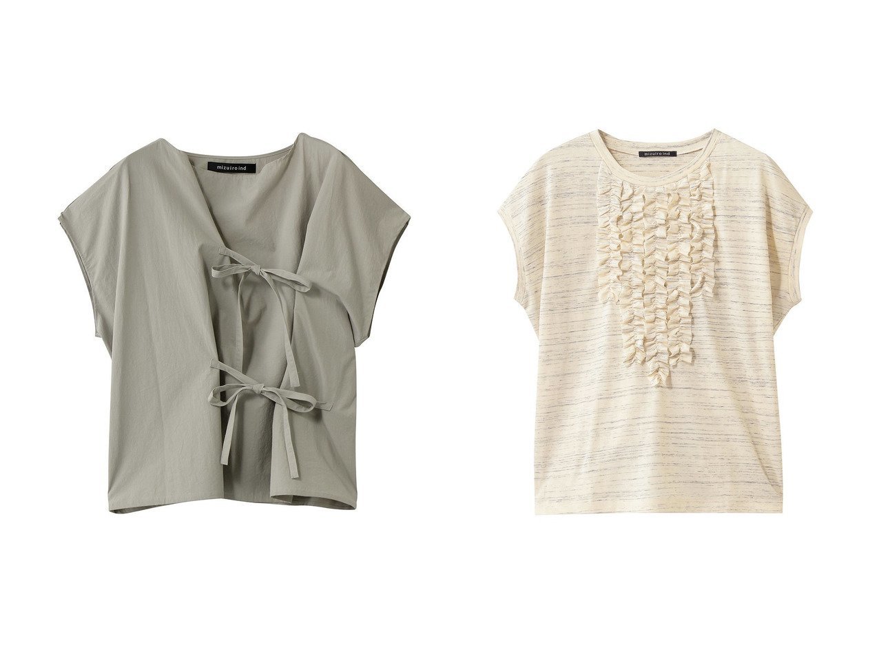 【mizuiro ind/ミズイロ インド】のO プルオーバー&O プルオーバー おすすめ人気トレンドファッション通販アイテム インテリア・キッズ・メンズ・レディースファッション・服の通販 founy(ファニー) 　ファッション　Fashion　レディースファッション　Fashion for Women　トップス・カットソー　Cut & Sew Tops　シャツ・ブラウス・オフィスカジュアル　Elegant Blouses & Button-Ups　カジュアルプルオーバー・ニットトップス　Pullovers & Knit Tops / Casual Pullovers　ロングTシャツ・Tシャツ　Longline T-Shirts & Tees　カットソー・ベーシックTシャツ　Cut-and-Sewn Tops / Stretch Tees & Basics　ショート　Short, Short Length　スリーブ　Sleeve, Long Sleeve / Short Sleeve　フロント　Front, Front Design　リボン　Ribbon, Bow　新作・新入荷　New Arrivals / New In　長袖　Long Sleeve, Full Sleeve　フリル　Frill, Ruffle　フレンチ　French, French Style　ホワイト系　White　イエロー系　Yellow　ブルー系　Blue　グレー系　Gray　ブラック系　Black　|ID:crp329100000227203